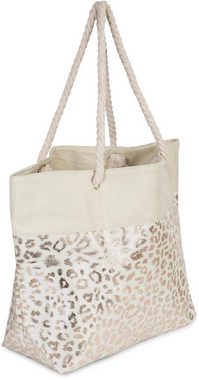 styleBREAKER Strandtasche (1-tlg), Strandtasche mit metallic Leoparden Print