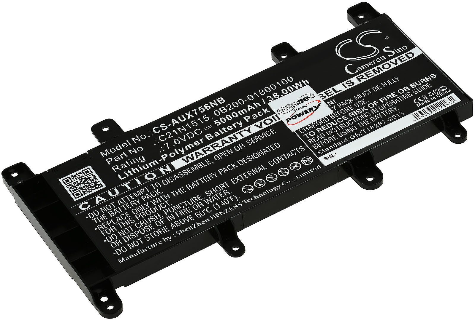 Powery Akku für Asus Typ C21N1515 Laptop-Akku 5000 mAh (7.6 V)