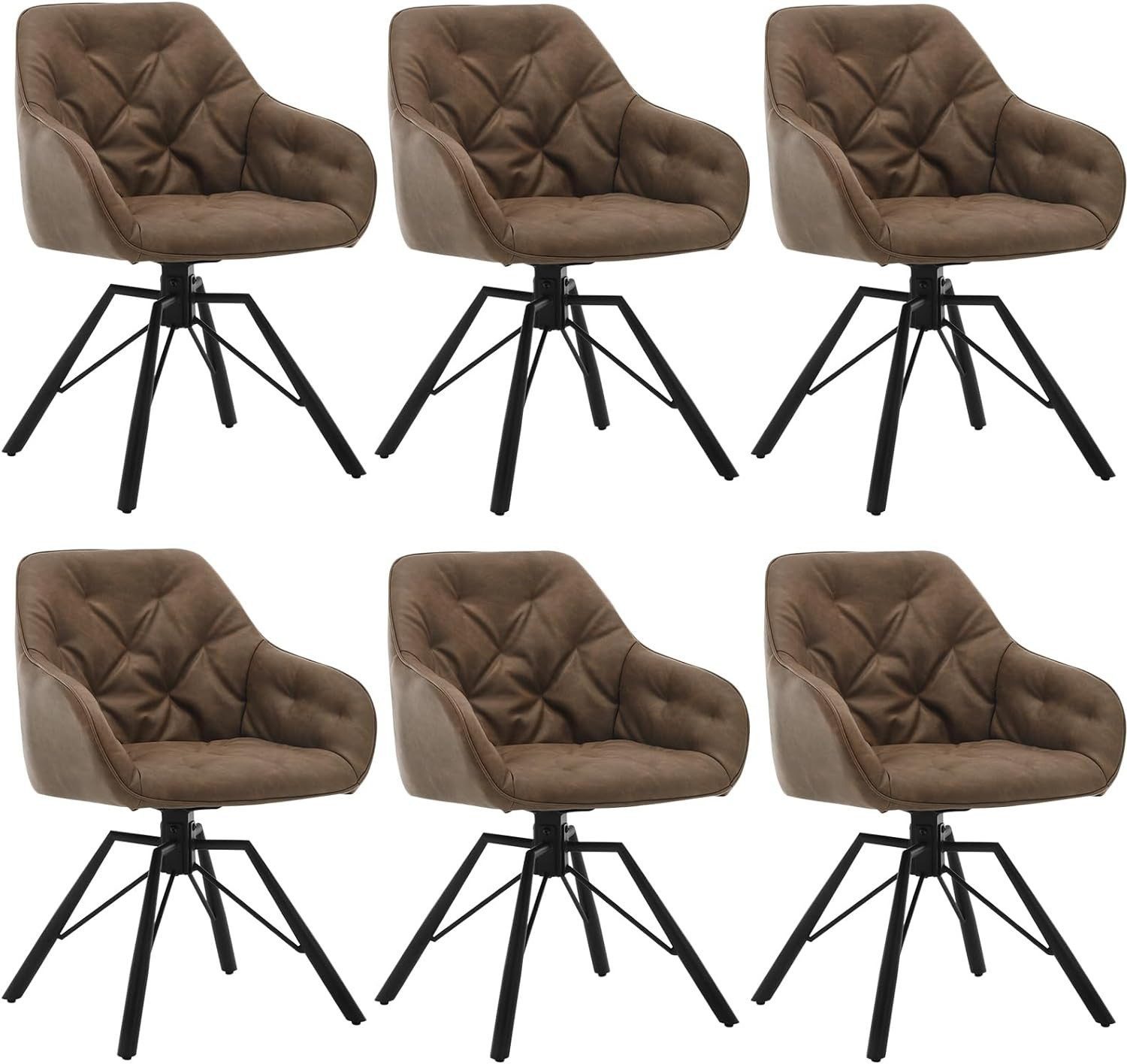 Woltu 4-Fußstuhl (6 St), drehbar, Esszimmerstuhl für Esszimmer Küche Wohnzi günstig online kaufen