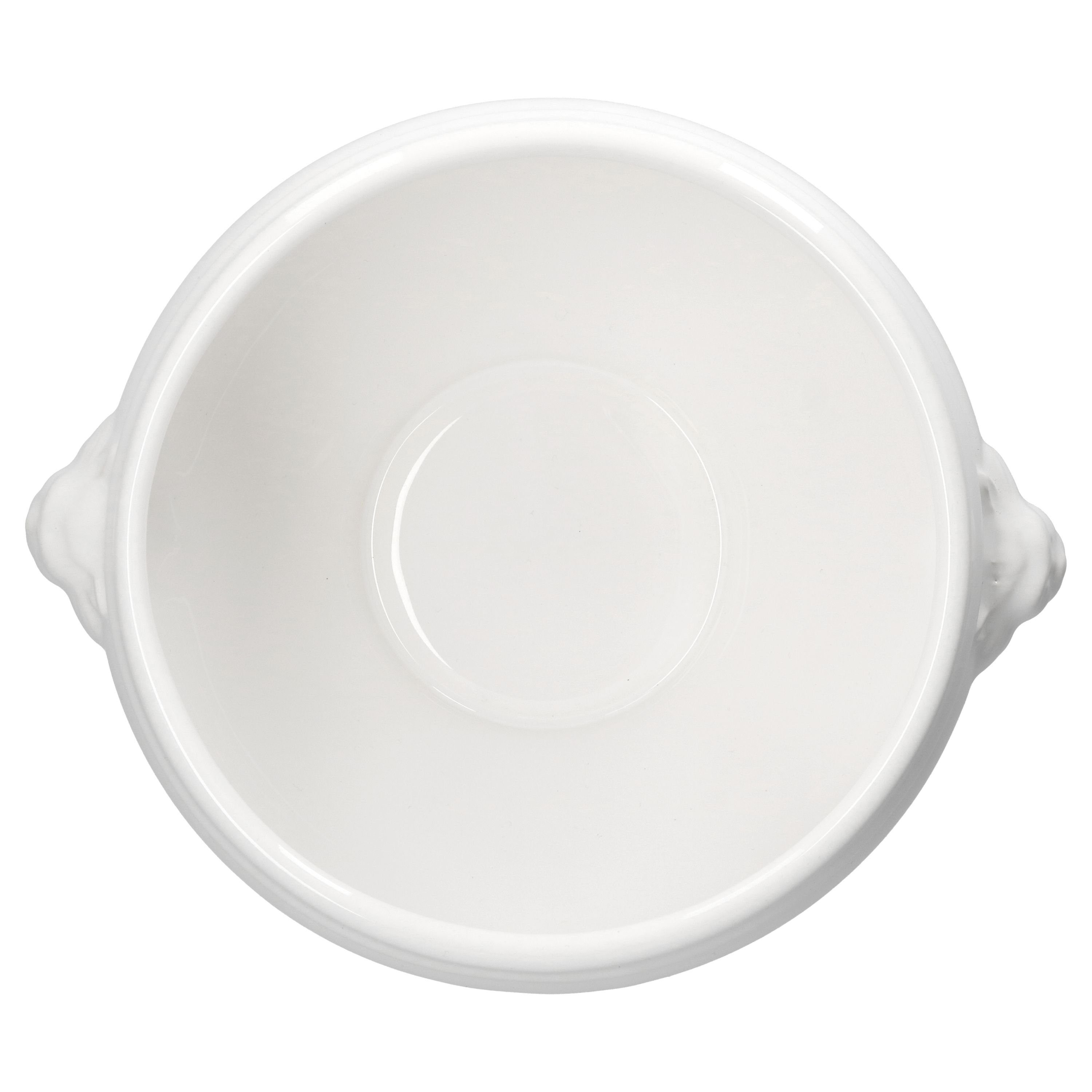 MamboCat Suppenschüssel LEO Löwenkopf - Terrine 3 Liter - 1 Stück weiße Schale, Steingut