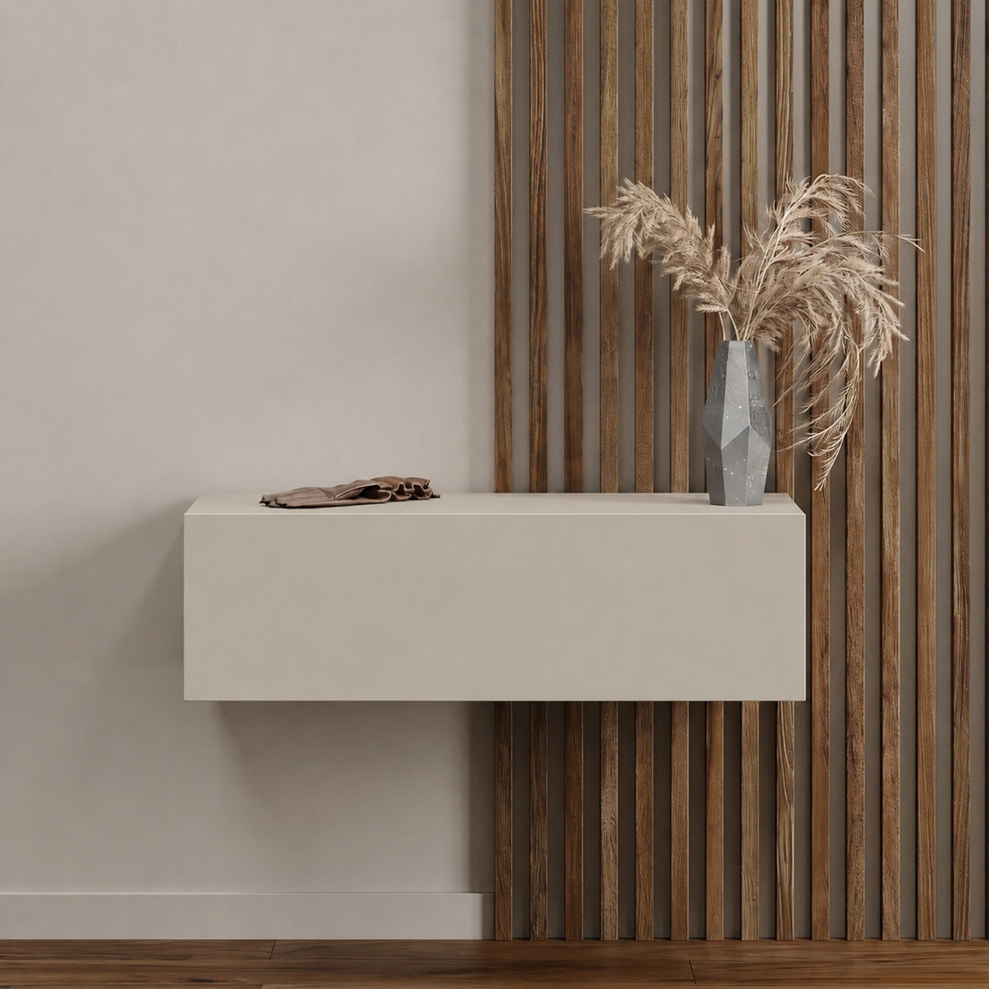 Planetmöbel Garderobenschrank Kompaktgarderobe Wandschrank 100 cm (schmaler Flurschrank mit Stauraum, 1-St., Flurgarderobe mit Soft-Open Funktion) Flurkommode vielseitig kombinierbar