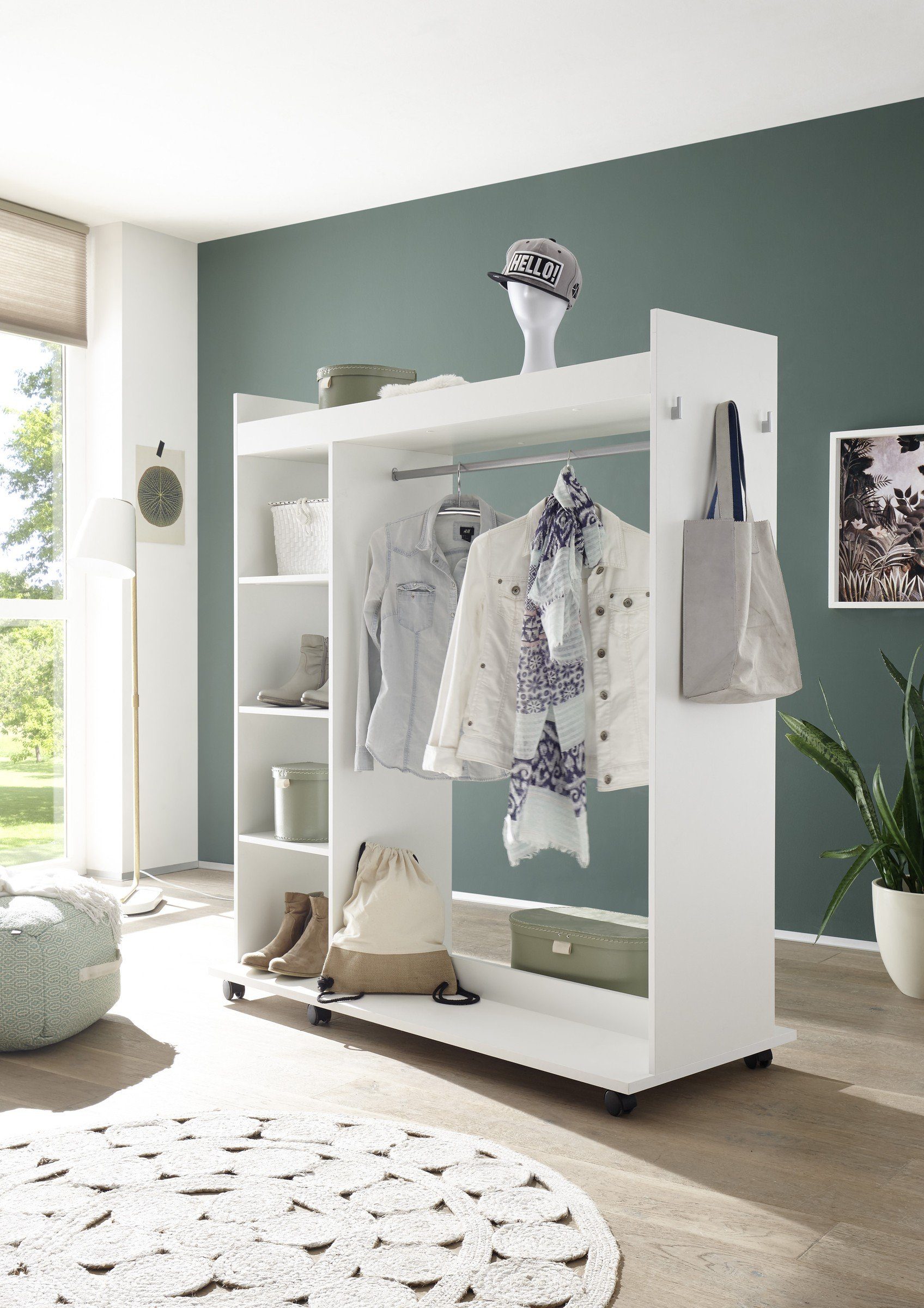 PREISBRECHER Kompaktgarderobe Vinnie in Weiß matt. günstig online kaufen