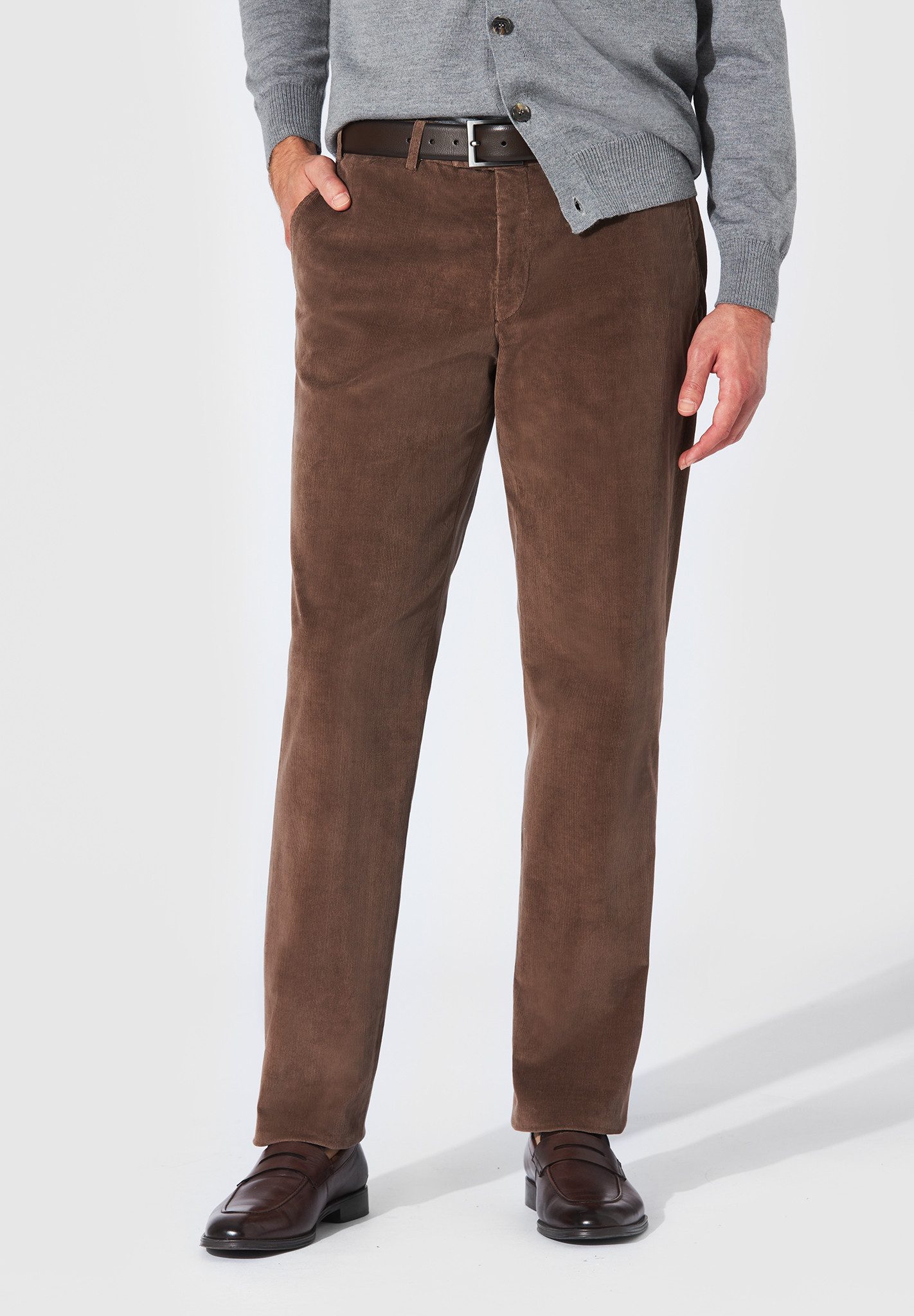 Hiltl Cordhose Parma I Cordhose Herren Regular Fit Supima Cord, mittelbraun, 48 Feiner Supima Cord, weich & strapazierfähig