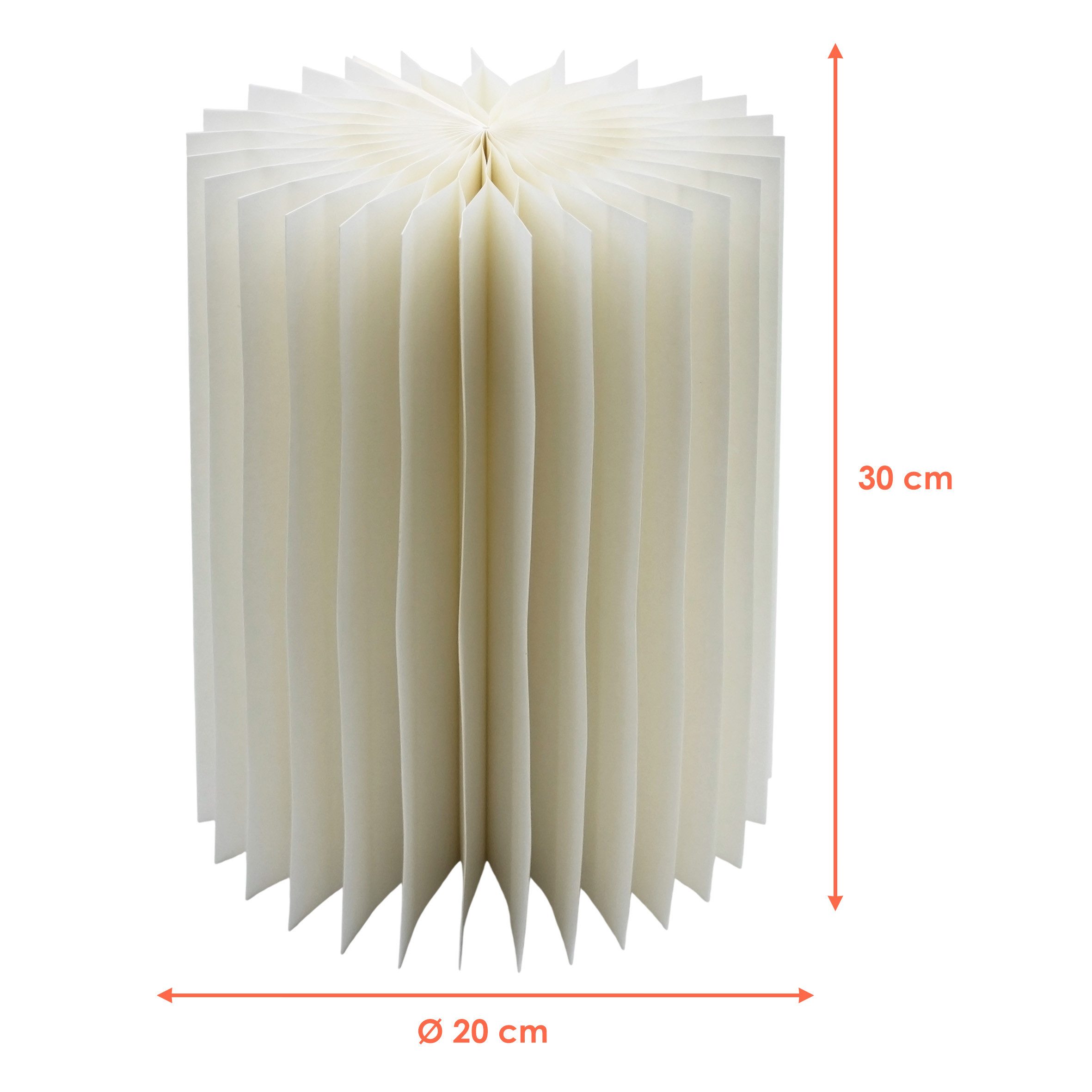 Spetebo LED Tischleuchte LED Design Tischlampe faltbar aus Papier in weiß - 30 cm, Batterie betrieben, LED, warm weiß, mit integrierte Magnete