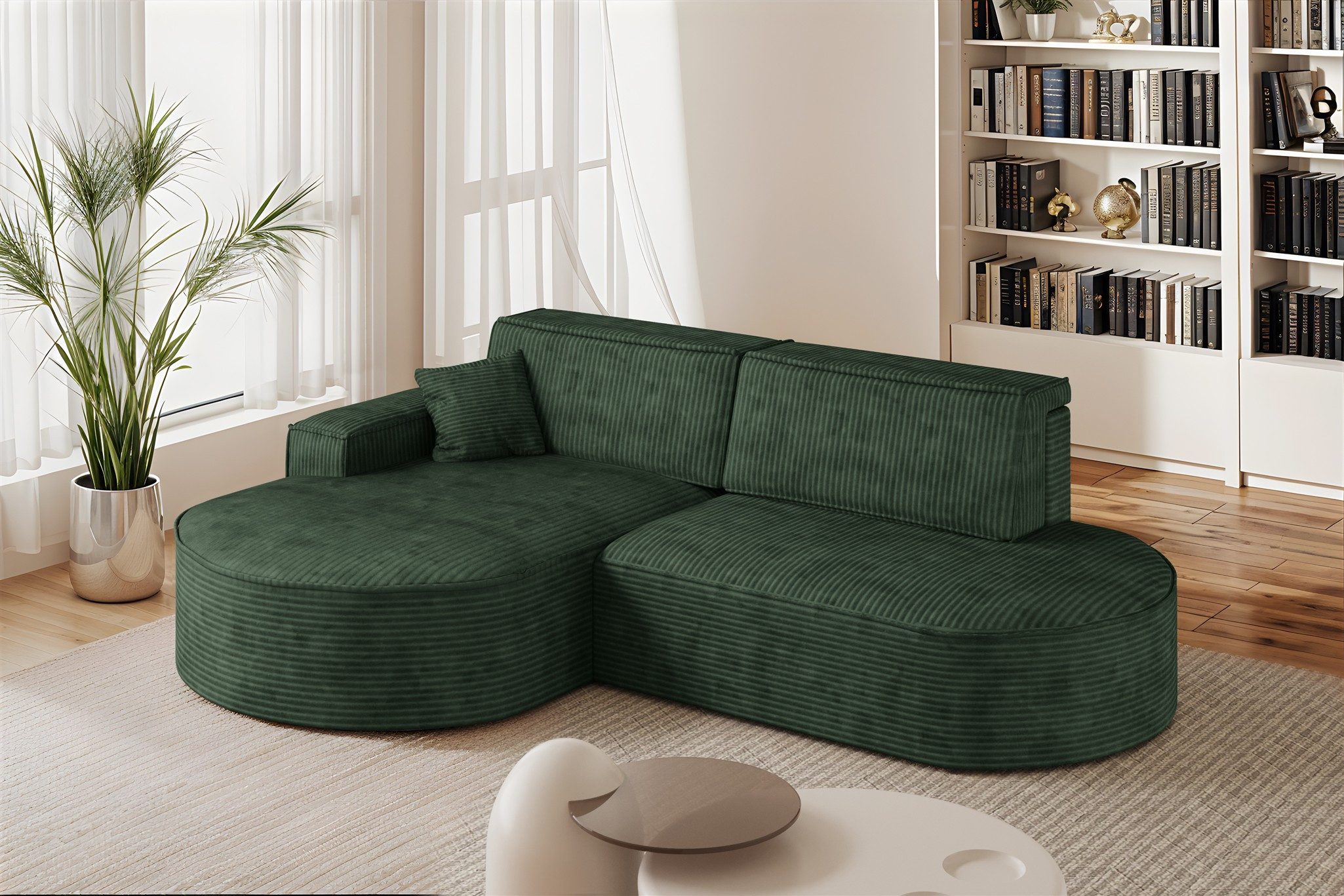Fun Möbel Ecksofa Schlafsofa Sofa FUN CASTELO, Ottomane Rechts oder Links, inkl. Bettkasten und 1 x Zierkissen
