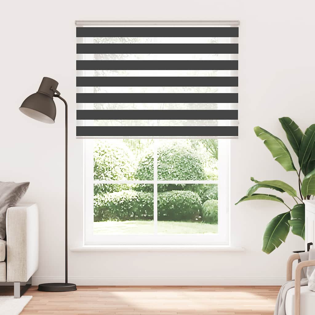 Rollo Doppelrollo Schwarz 160x200 cm Stoffbreite 155,9 cm Polyester, vidaXL