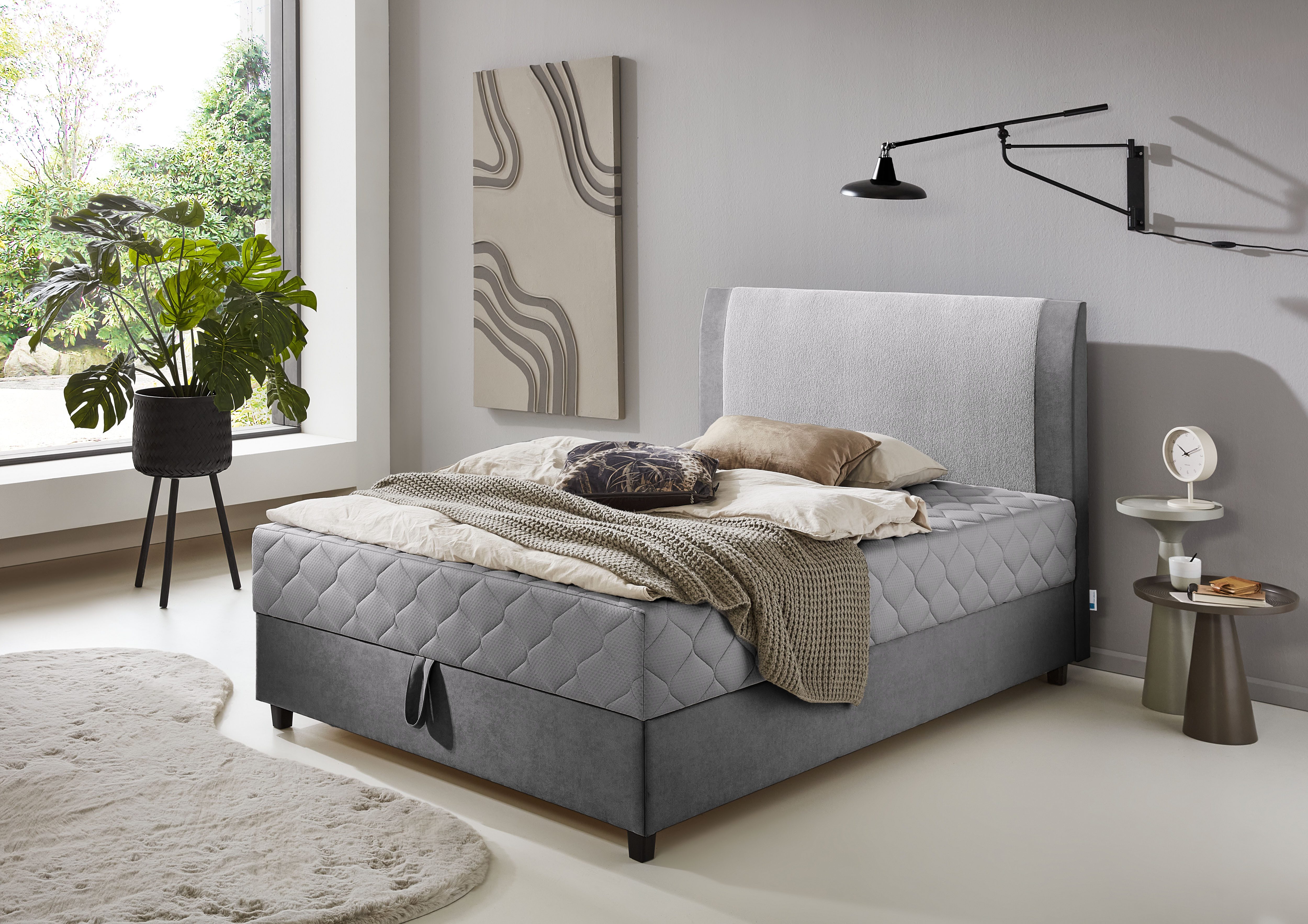 ATLANTIC home collection Boxbett Borgholm, mit Taschen-Federkernmatratze, Bettkasten und Absetzung im Kopteil
