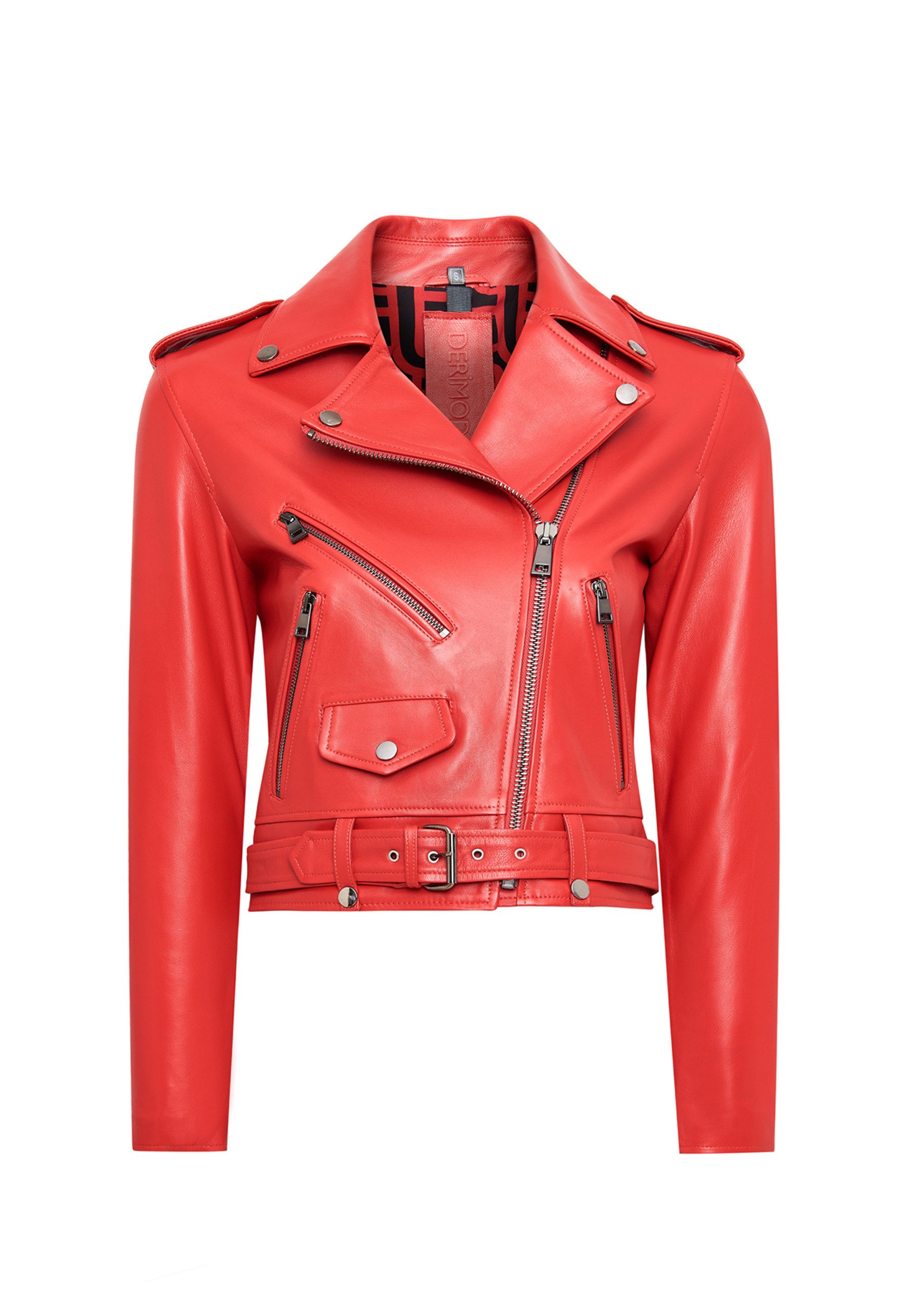 Lederjacke Newage Slim-Fit Biker-Lederjacke
