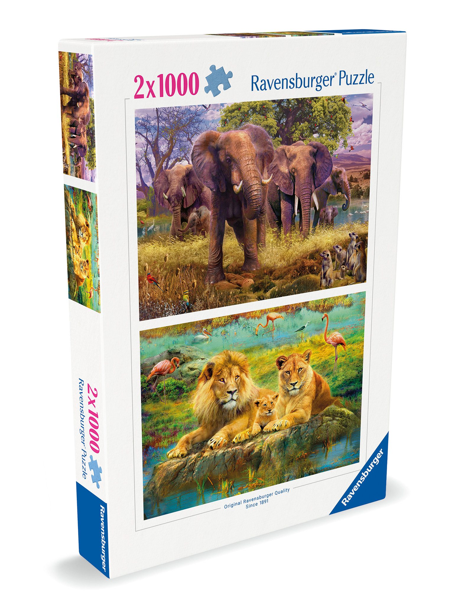 Ravensburger Verlag GmbH Puzzle Ravensburger, Afrikanische Tiere, 2x 1000 Teile Puzzle, 1000 Puzzleteile