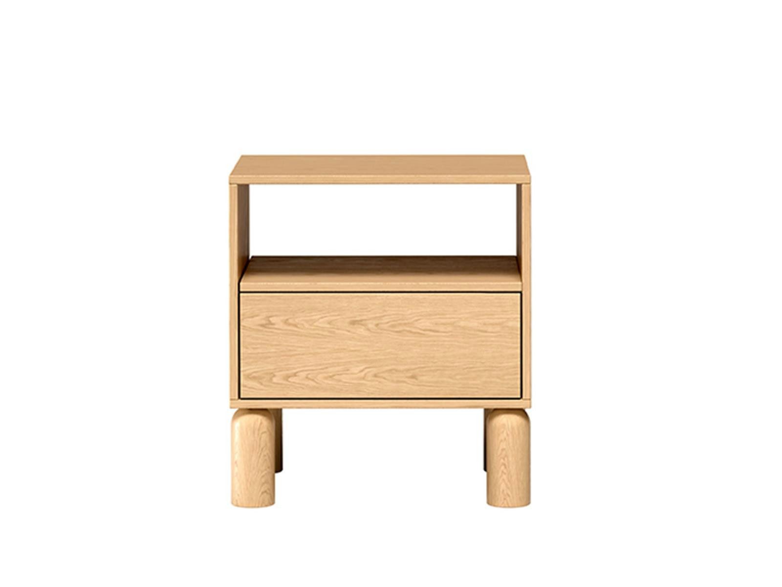 Compleo Nachttisch mit Schublade, Scandi Design, Nachtschrank mit Holzfüße KARO (MADE IN EU), Breite: 54,4 cm