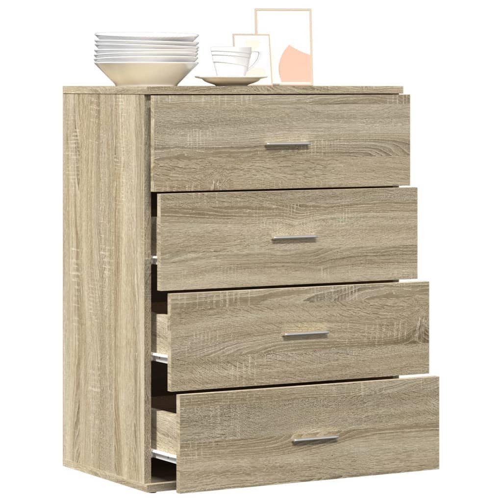 vidaXL Sideboard Sideboard Sonoma-Eiche 60x39x80 cm Holzwerkstoff (1 St) – Bild 4 von 5