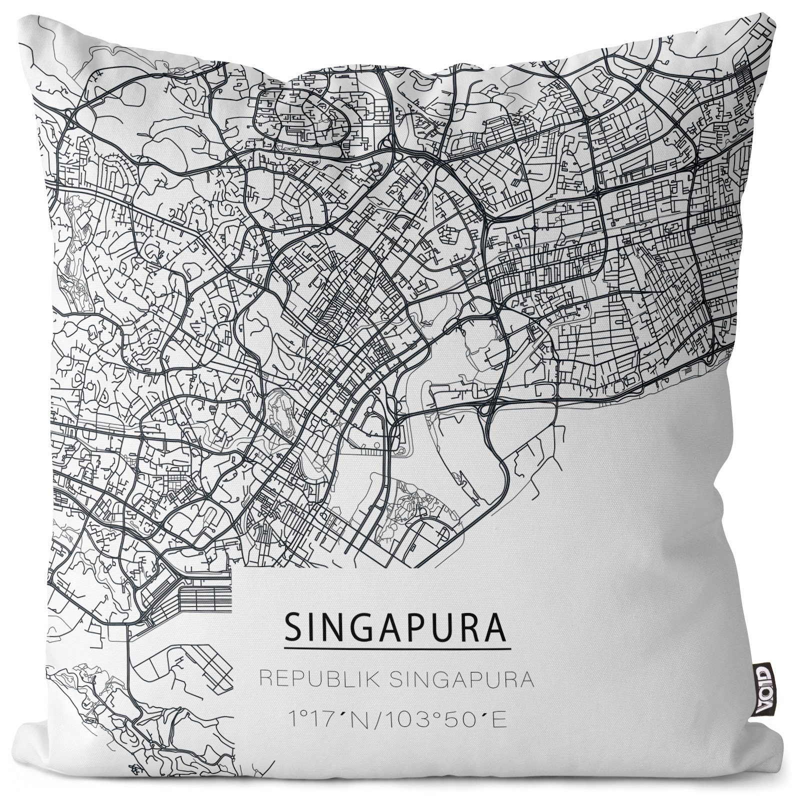 Kissenbezug, VOID (1 Stück), Singapore Asien Städtereise Karte Landkarte Urlaub Reise
