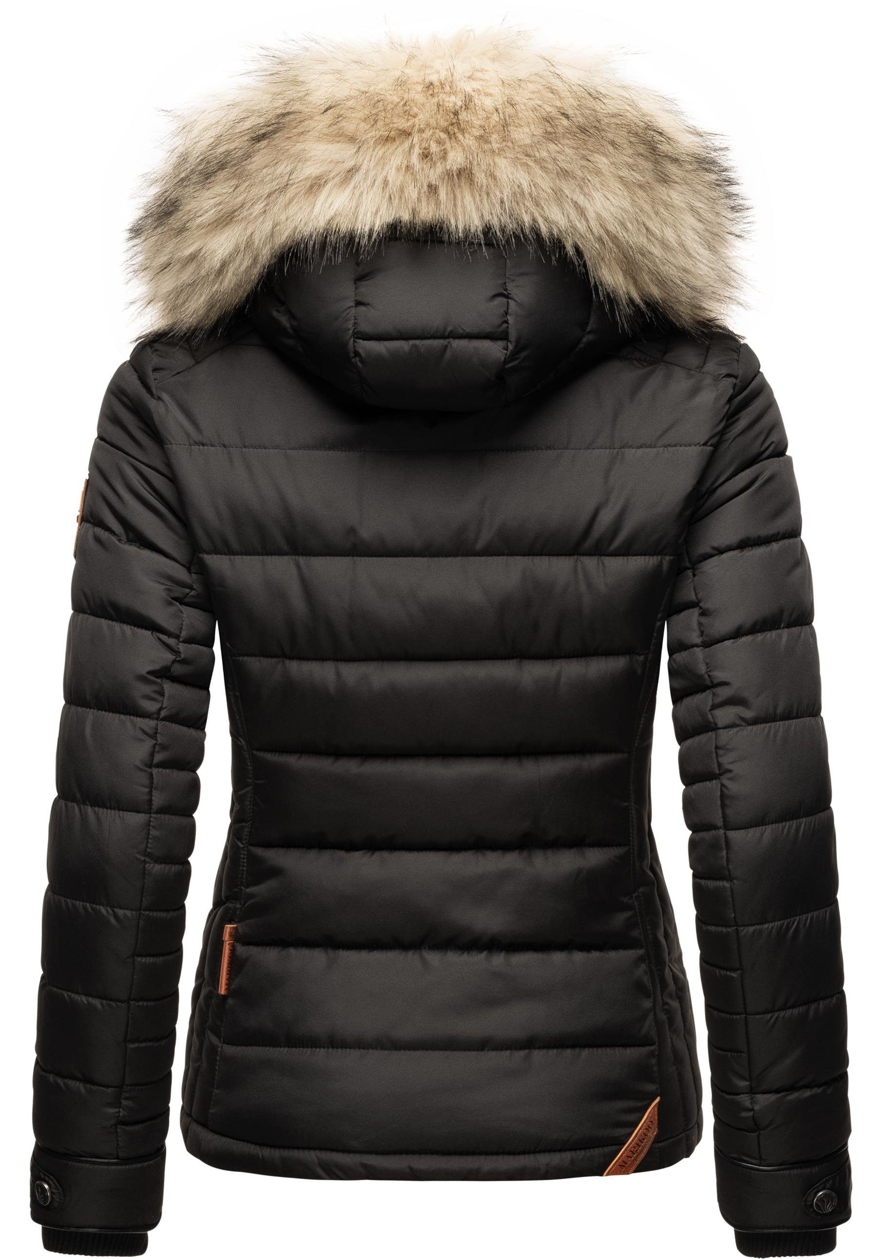 Marikoo Winterjacke Lerikaa Winter Steppjacke mit abnehmbarem Kunstfell