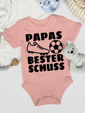Shirtracer Shirtbody Papas bester Treffer mit Fussball - schwarz Geschenk Vatertag Baby