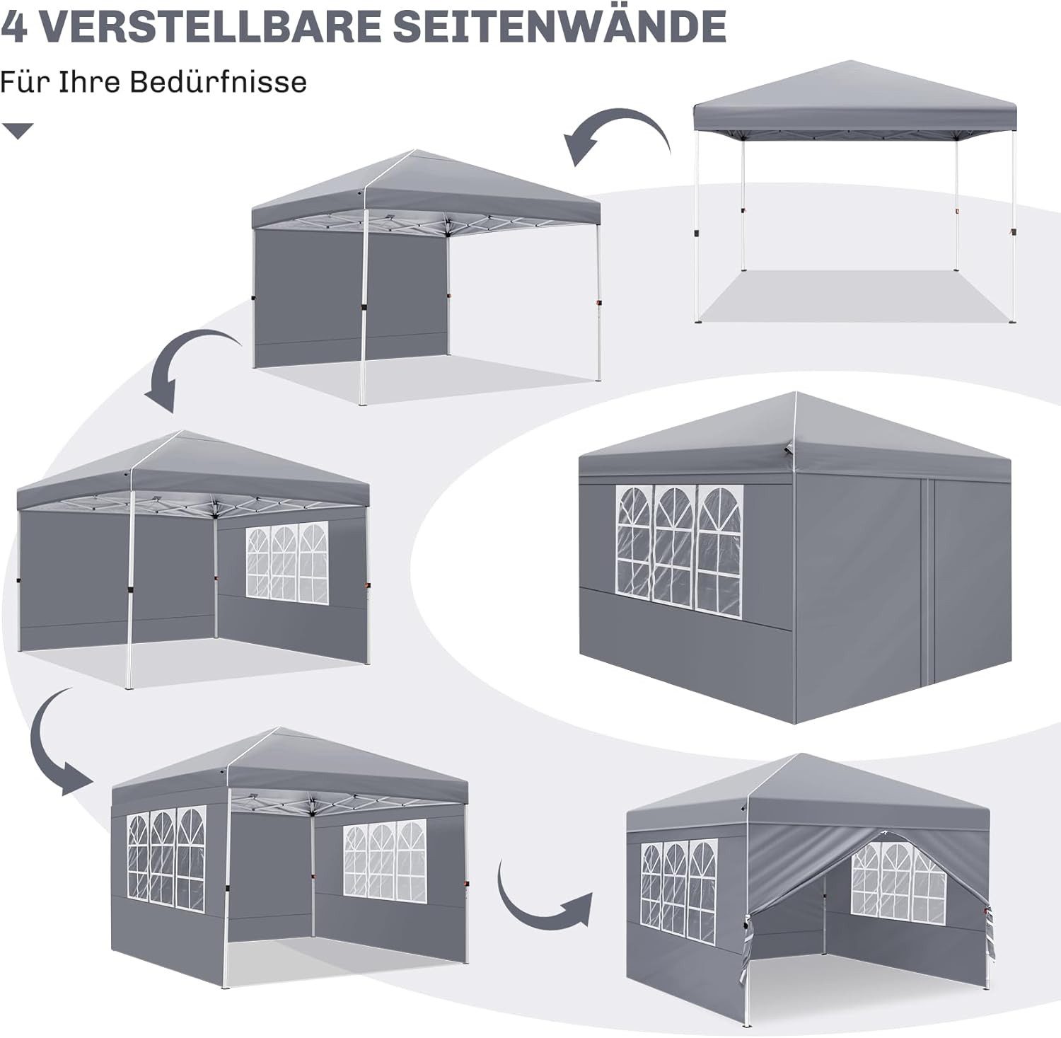 Daskoo Faltpavillon Pavillon 3x3m Wasserdicht Faltpavillon günstig online kaufen