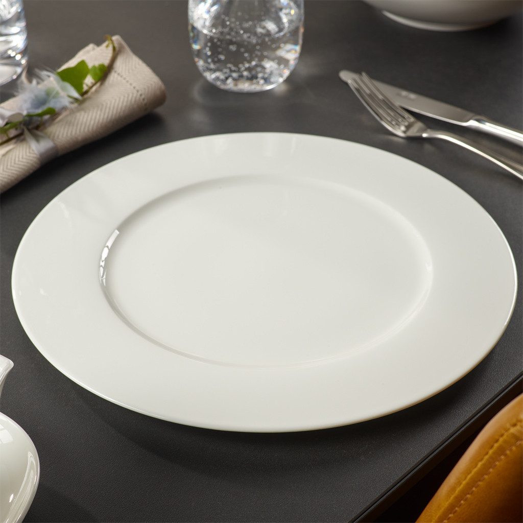 Villeroy & Boch Signature Platzteller Anmut Gourmetteller, 30 cm Ø, weiß, 1-tlg., Premium Bone Porcelain, mikrow.- & spülm.sicher, Made in Germany