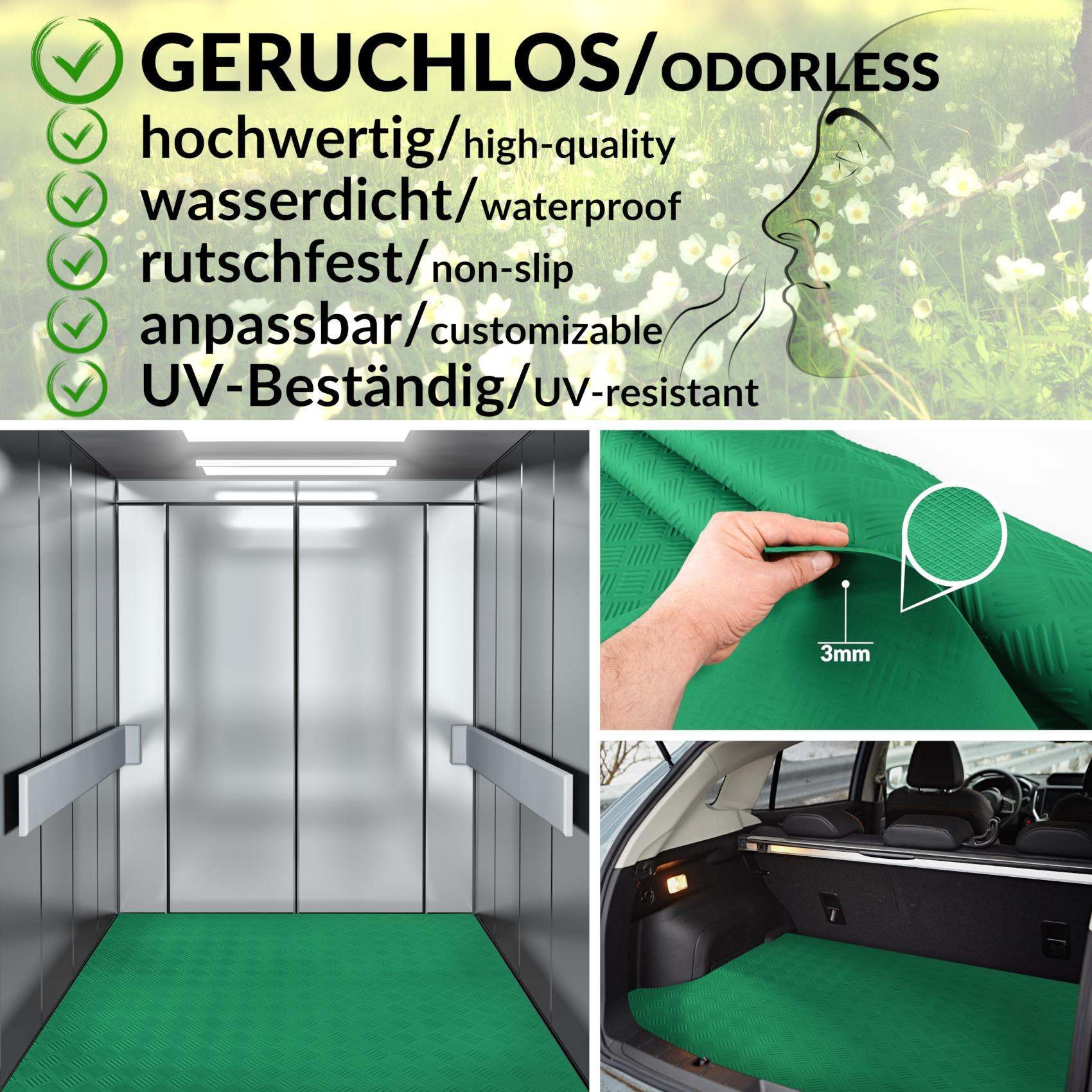 ANRO Gummimatte Riffelblech Premium Gummi TPE Bodenmatte Bodenbelag Antirutschmatte, Einzelstück, 1-St., Ein Zuschnitt nach Ihrer Auswahl, Riffelblechoptik - ge – Bild 5 von 5