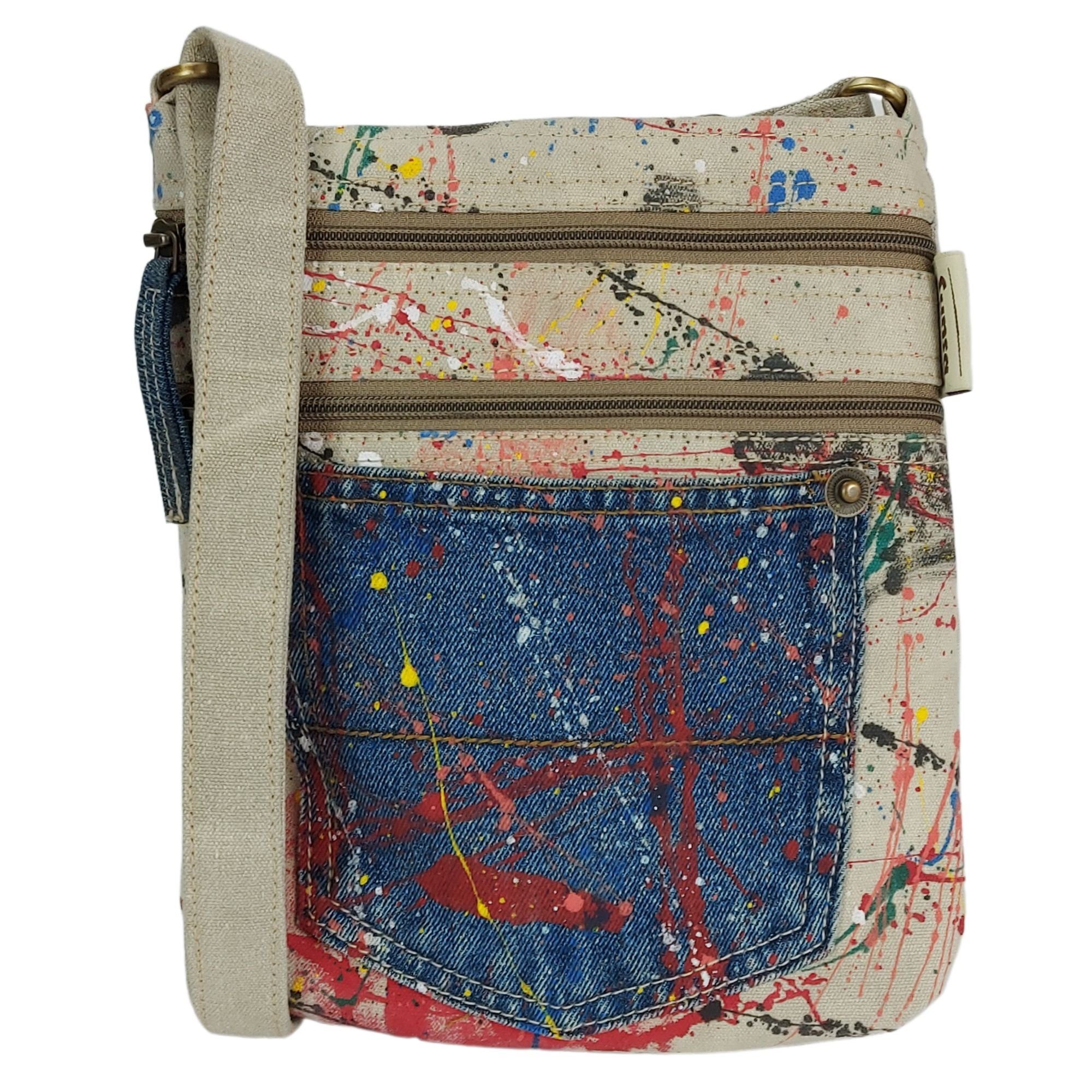 Umhängetasche Damen Umhängetasche. Canvas Schultertasche. Vegane Crossbody Bag