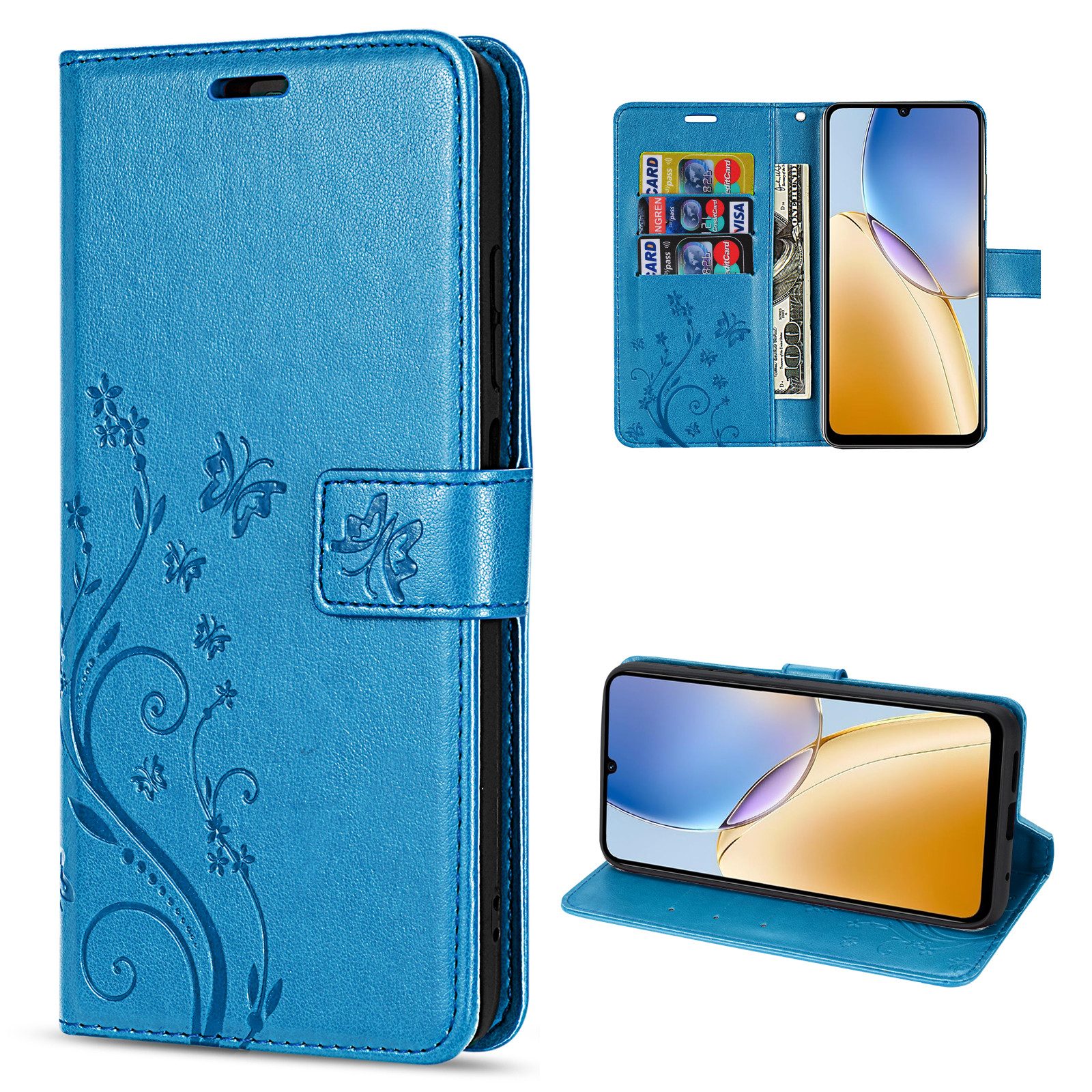 betterfon Handyhülle Handytasche für ZTE Blade A56 Klapphülle mit Kartenfächern, Bookstyle-Hülle mit Magnetverschluss, Smartstand & Kunstleder