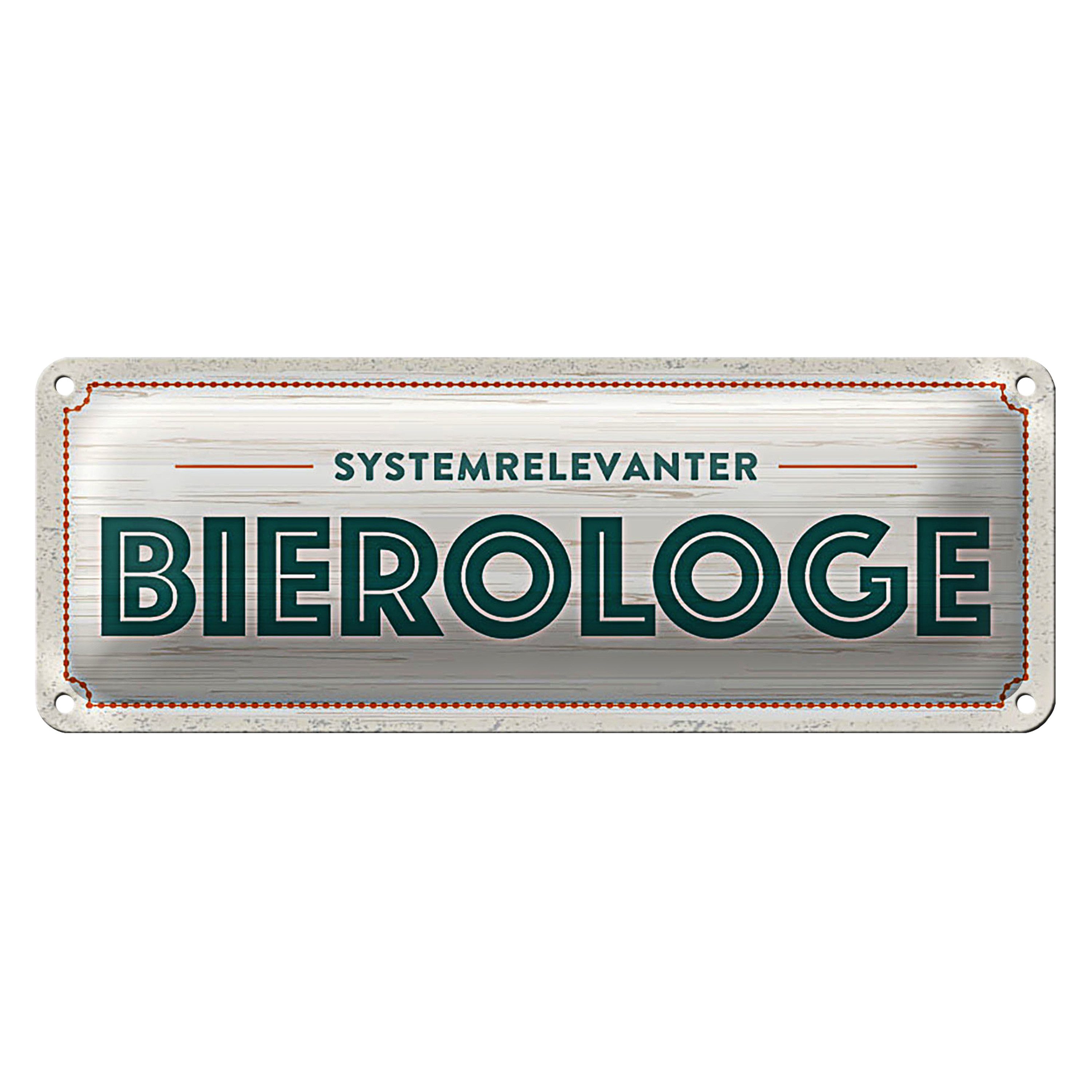 Metallschild Blechschild 27x10 cm Systemrelevanter Bierologe Dekoration