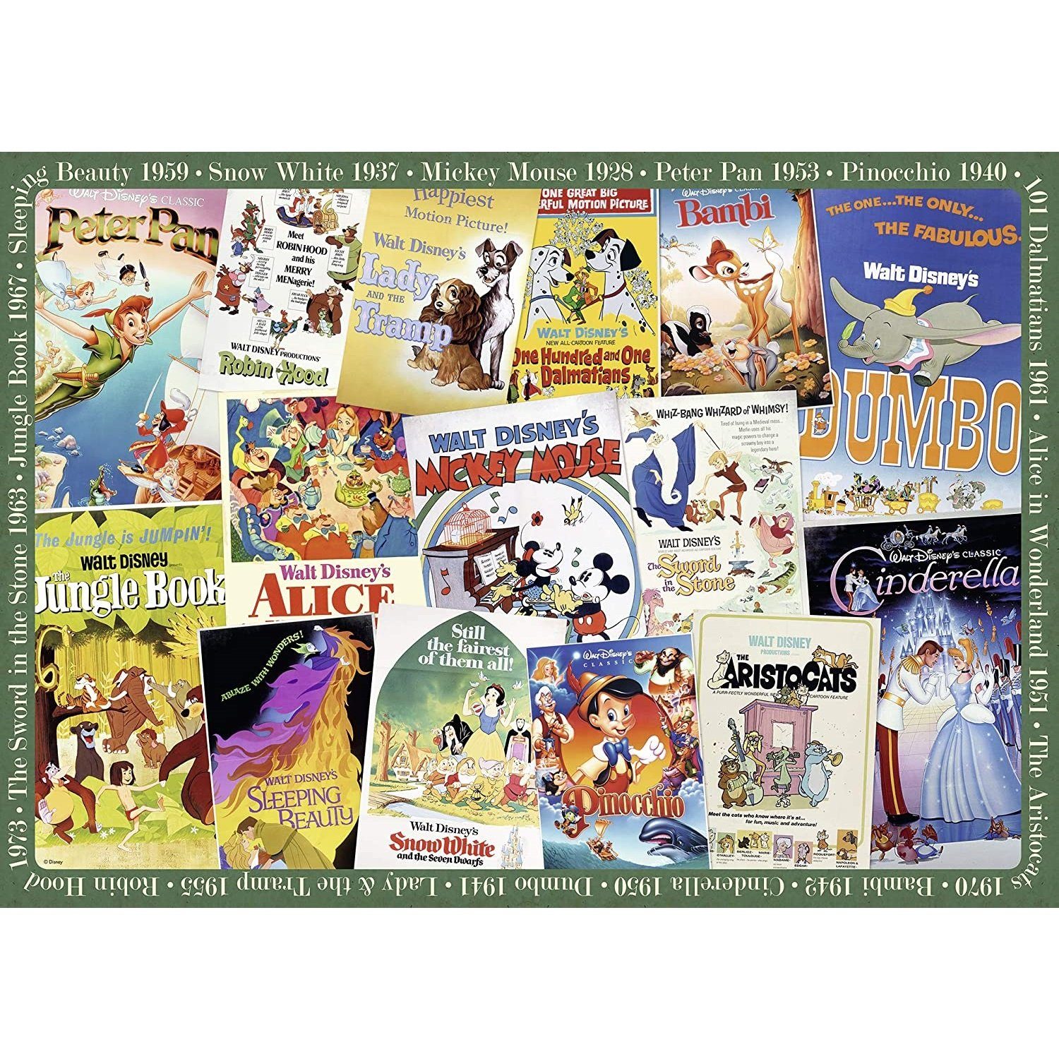 Ravensburger Puzzle Ravensburger - Disney Vintage Poster, 1000 Teile, 1000 Puzzleteile