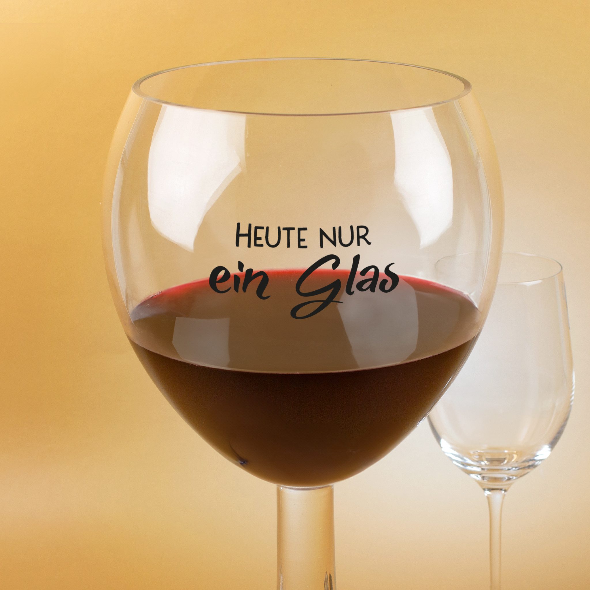 Herz & Heim Weinglas XXL mit Aufdruck - Riesen Weinglas als lustiges Geschenk & Deko, Glas, 3 Liter Fassungsvermögen