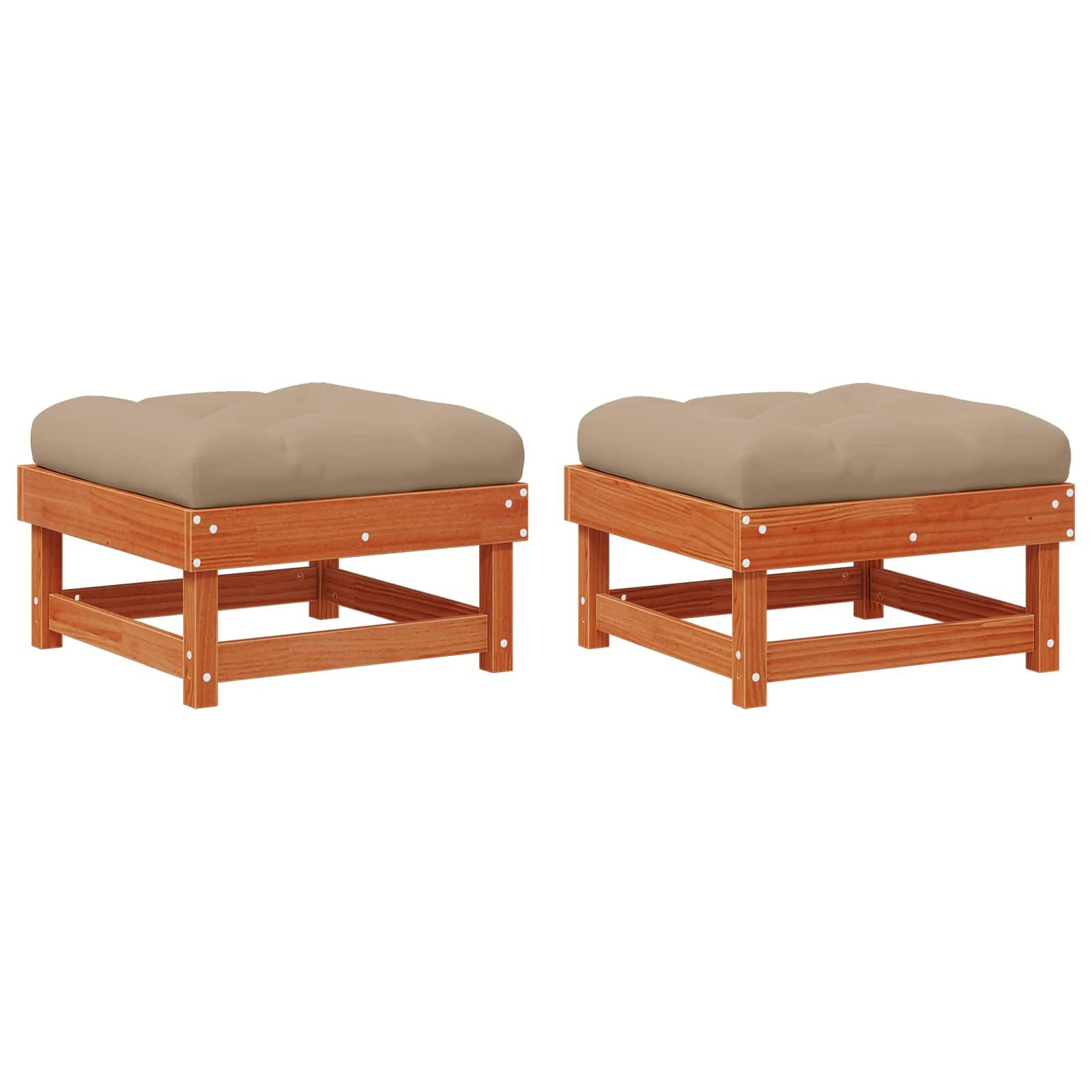 vidaXL Sofaelement Gartenfußstütze Massives Kiefernholz Wachsbraun