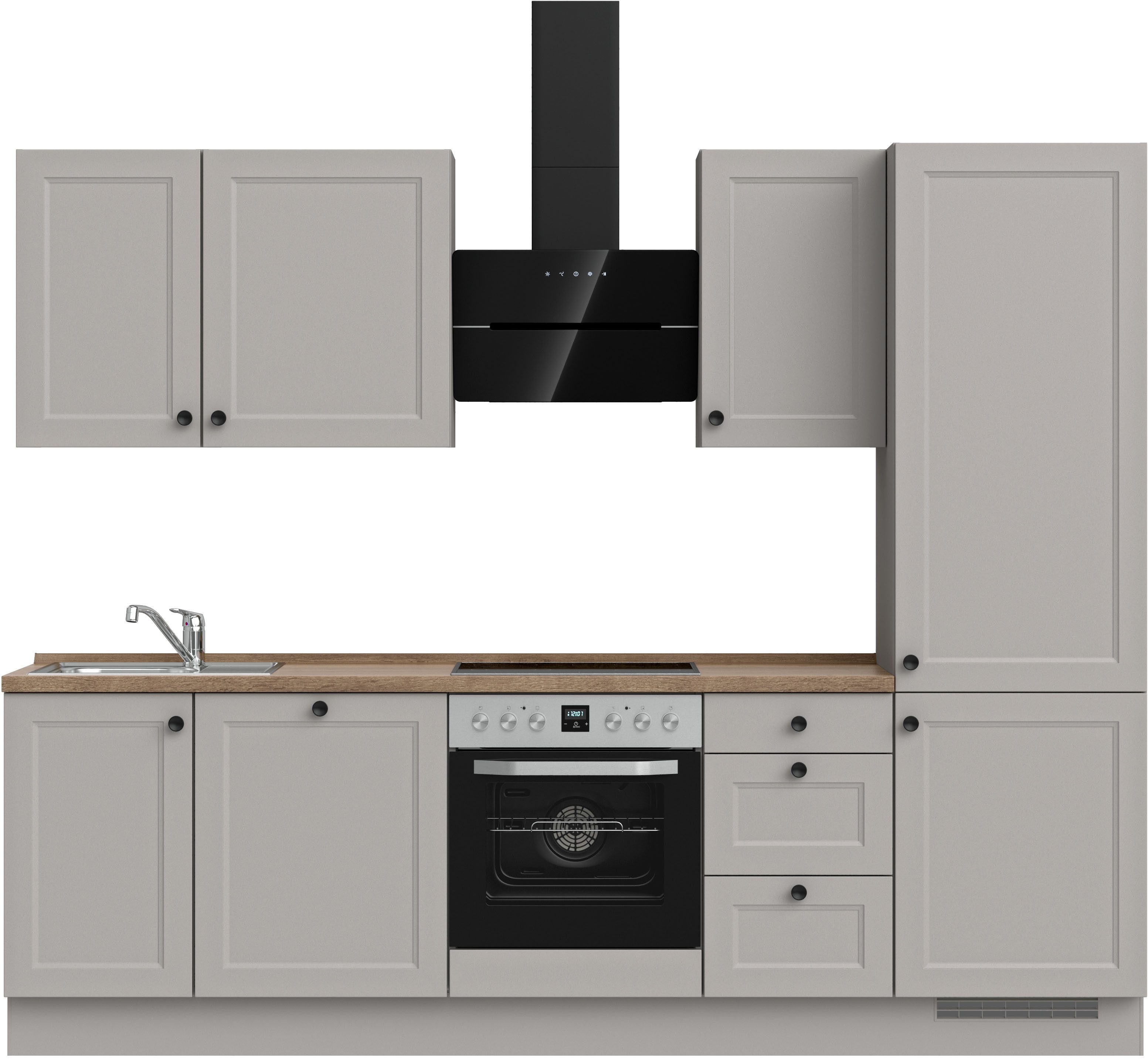 nobilia® Küchenzeile "Cascada II", NEU: individuell anpassbar mit gratis Profi-Beratung, vormontiert, Breite 270 cm, Ausrichtung wählbar, wahlw. mit E-Geräten