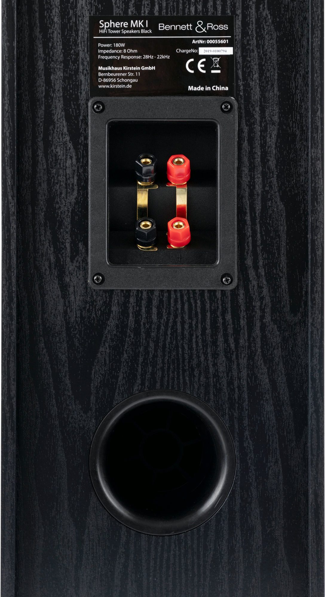 Bennett & Ross Radiant 3-Wege HiFi Boxen Paar, schwarz Stand-Lautsprecher (keiner, 350 W, mit Bassreflex-Konstruktion, Maserung in Holzoptik) – Bild 5 von 5