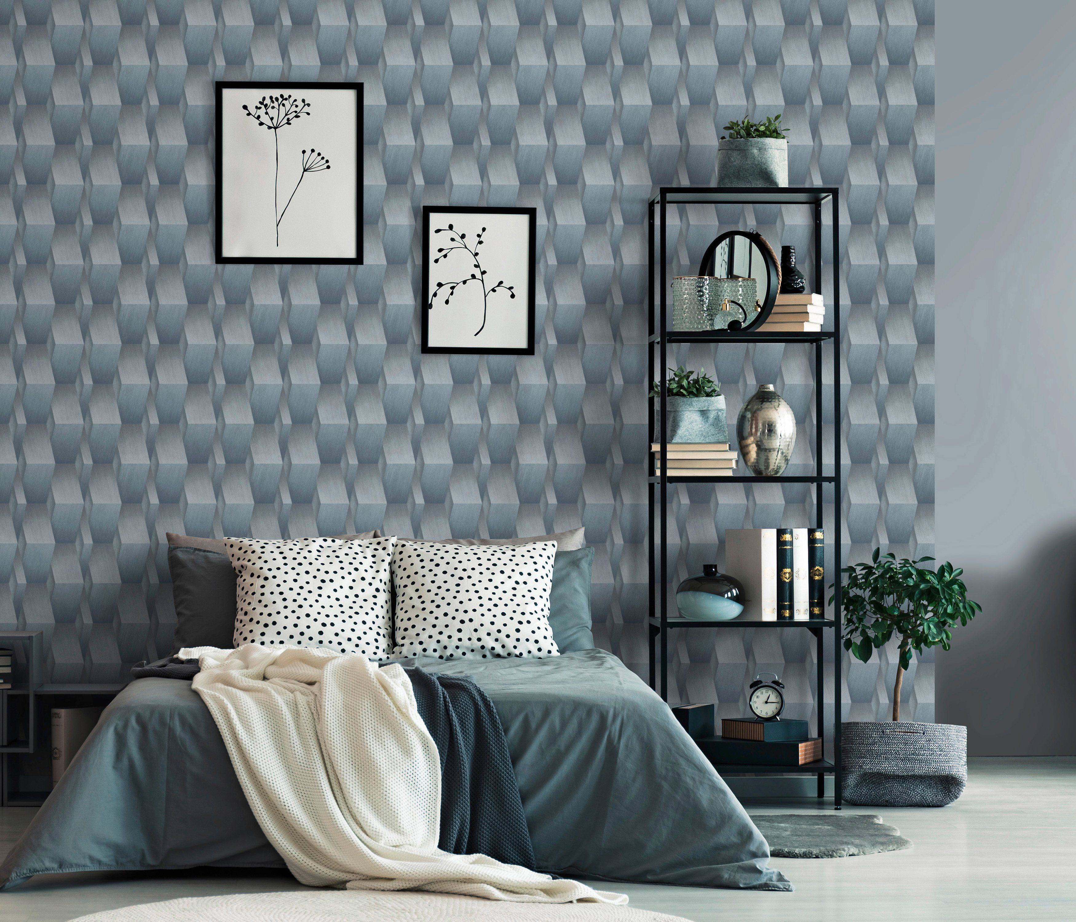 Erismann Fashion for walls for 0,53m Walls, grafisch, Fashion blau Vliestapete 10,05 Muster x