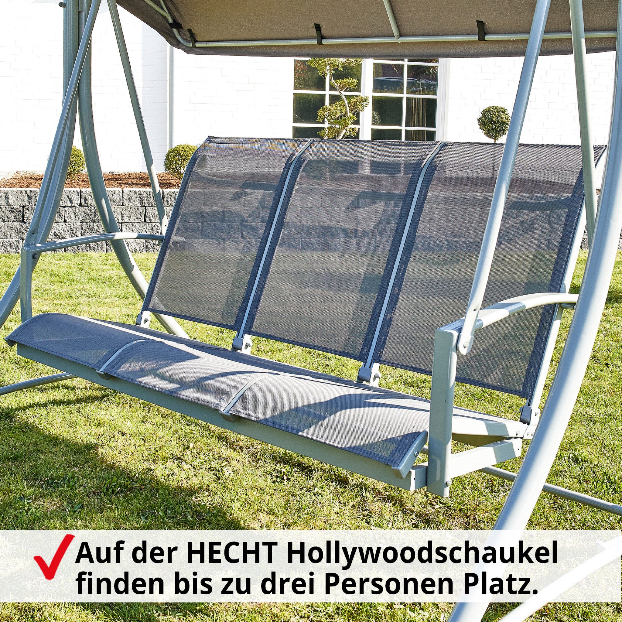 Hecht Hollywoodschaukel Berlin mit Sonnendach, 3-Sitzer, günstig online kaufen