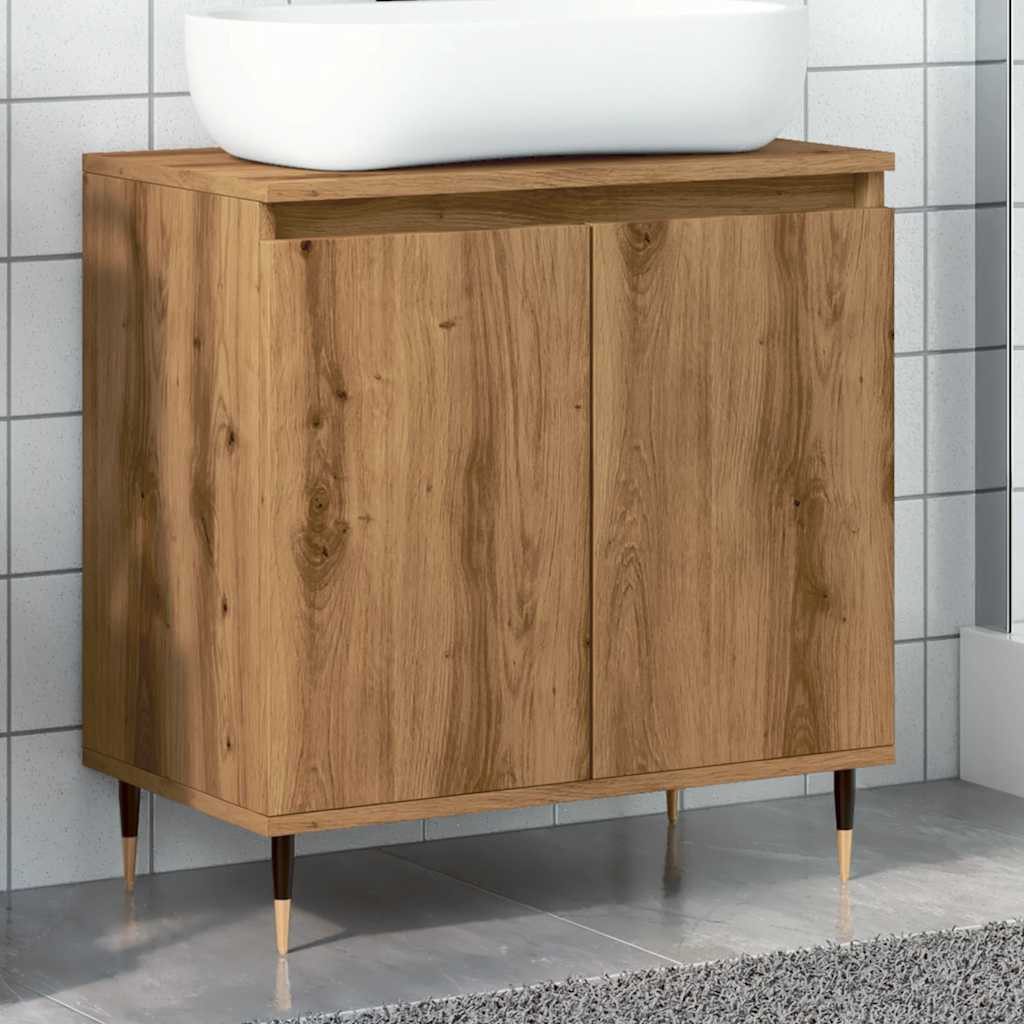 vidaXL Badezimmer-Set Badschrank Artisan-Eiche 58x33x60 cm günstig online kaufen
