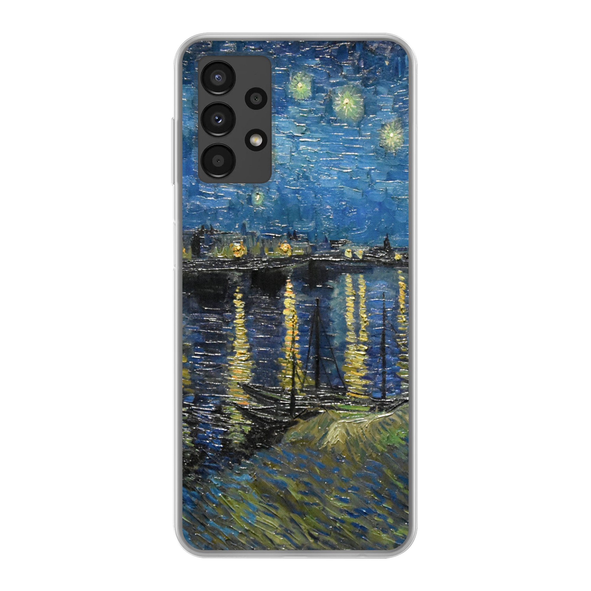 MuchoWow Handyhülle für Samsung Galaxy A13 4G Sternennacht über der Rhone - Van Gogh - Kun, Smartphone-Bumper, Print, Handy Schutzhülle Dünn