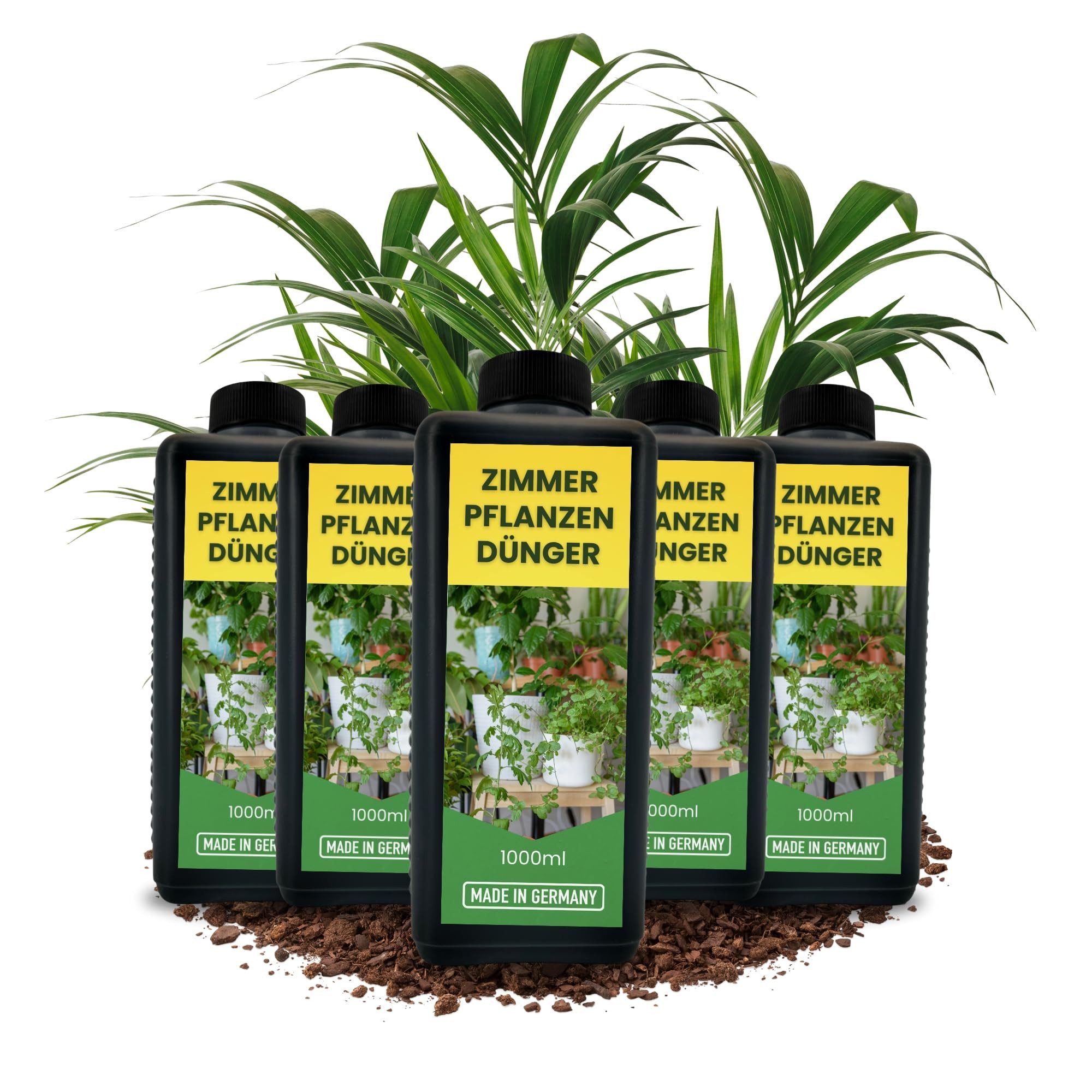 TronicXL Kräuterdünger 5L Zimmerpflanzendünger Universal Grünpflanzen Dünger flüssig 5000ml, Flüssigdünger, Wachstum Blatt- & Wurzeldünger, 5-St., 5x 1 Liter, Zimmerpflanzen dünger Grünpflanzendünger