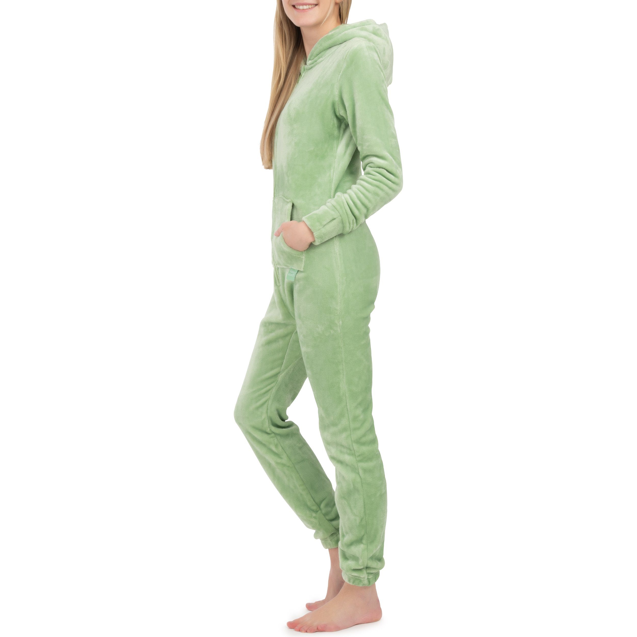 Basisstoff Jumpsuit Kitten Damen Jumpsuit Teddy Fleece Einteiler Overall günstig online kaufen