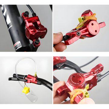 Retoo Scheibenbremse Entlüftungskit für Shimano Bremsen Bleed Kit Luxe Metall Adapter (2 x Schlauch, 2 x Handschuhe, 1 x Trichter, 2 x M4-Stecker), Schnelles Entlüften, Viele Einsatzmöglichkeiten, Praktisch, Universell