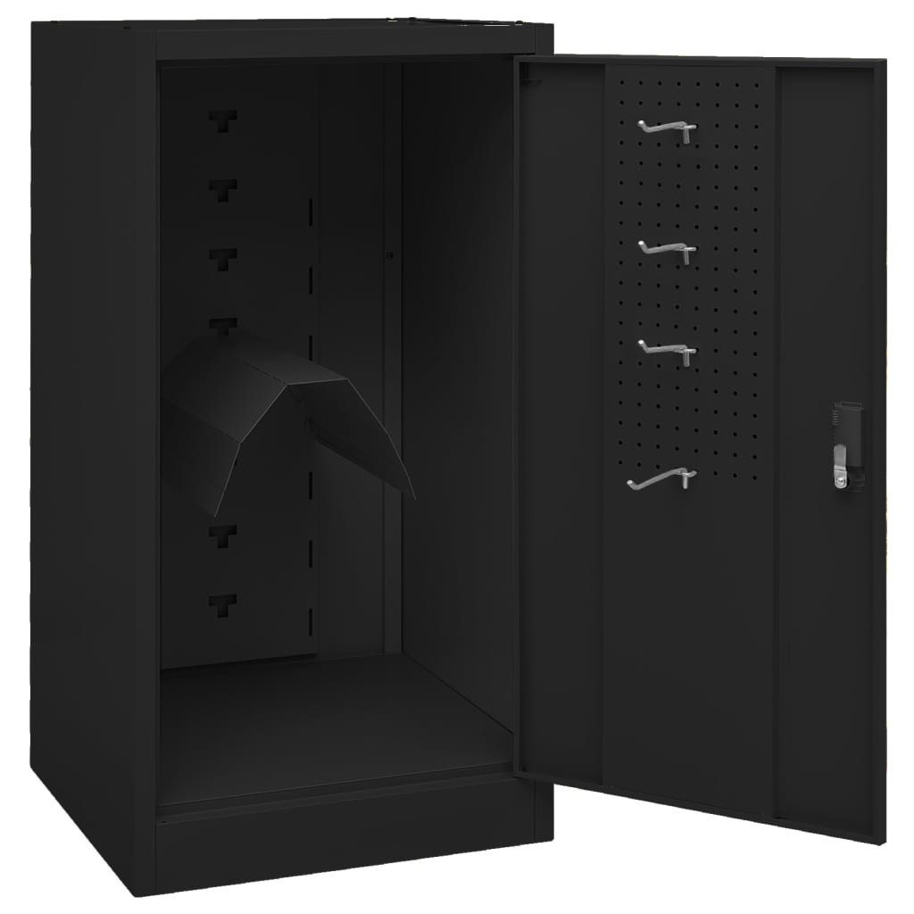 furnicato Stauraumschrank Sattelschrank Schwarz 53 x 53 x 105 cm mit abschließbarer Tür (1-St)