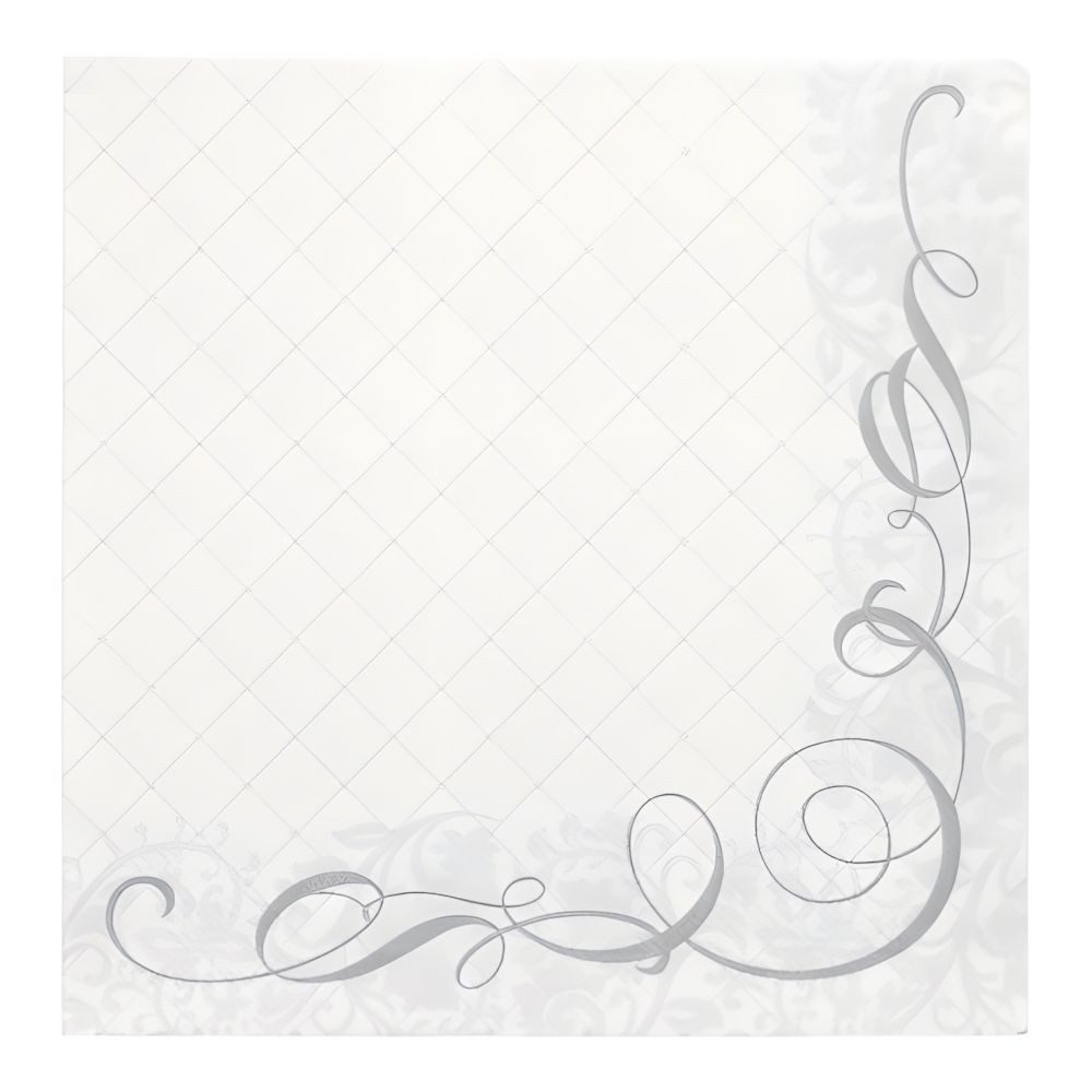 PAPSTAR Papierserviette Servietten ROYAL Collection 1/4-Falz 40 cm x 40 cm silber Megan 50 Stk
