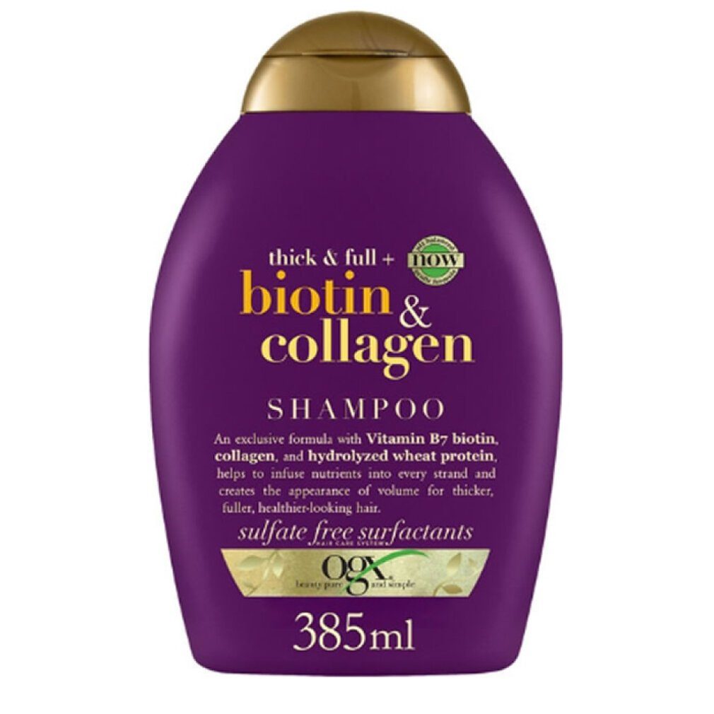 Kollagen Shampoo 385ml Biotin ORGANIX & Haarshampoo volumisierendes Shampoo OGX