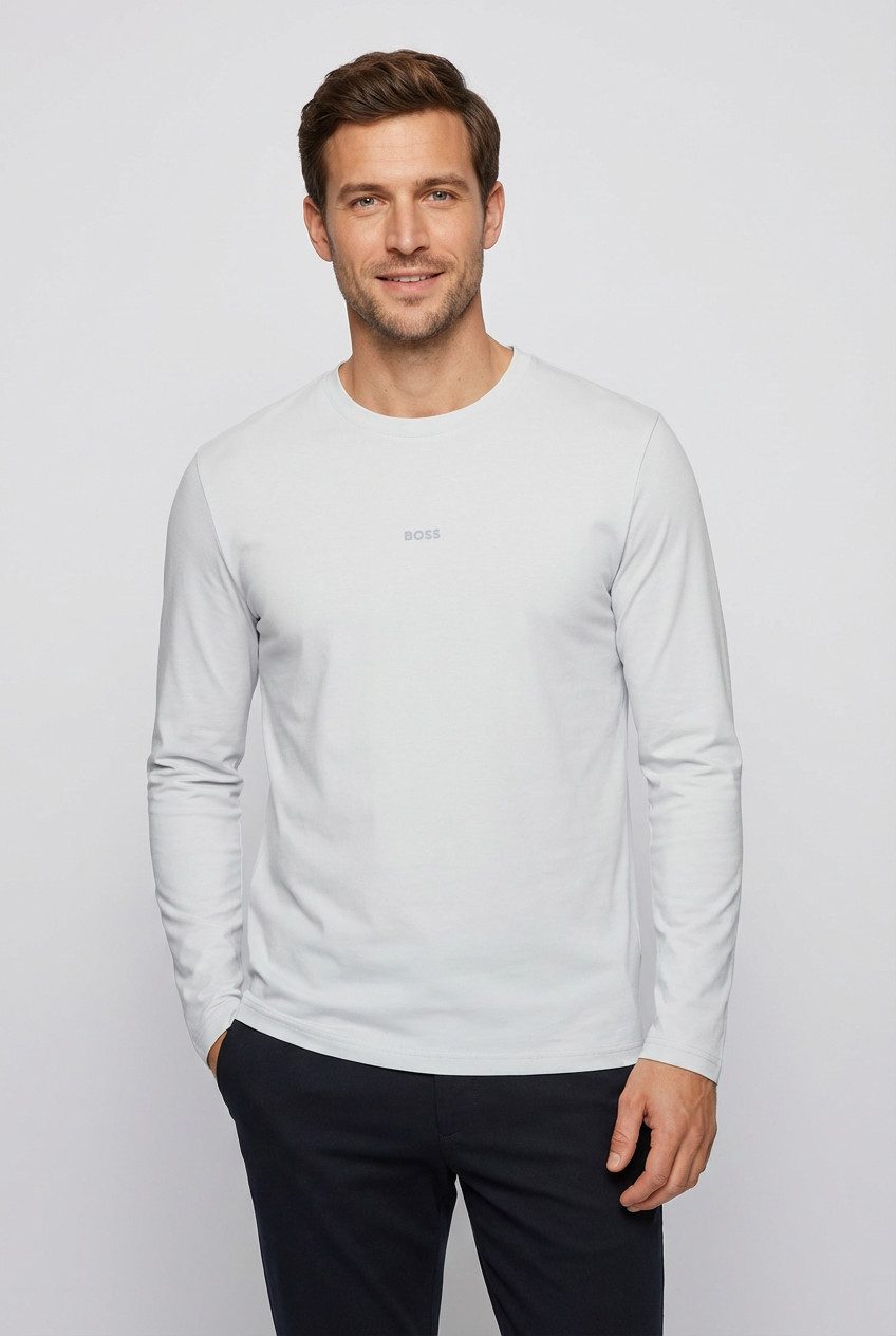 BOSS ORANGE Langarmshirt TChark Rundhalsausschnitt, Regular Fit, mit BOSS-L günstig online kaufen