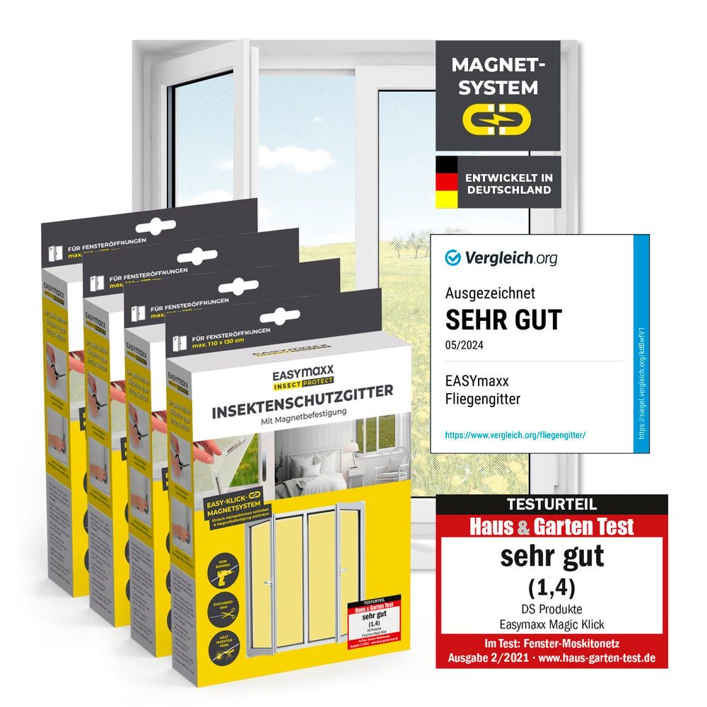 EASYmaxx Insektenschutz-Fensterrahmen Fliegengitter Fenster mit Magnetbefes günstig online kaufen