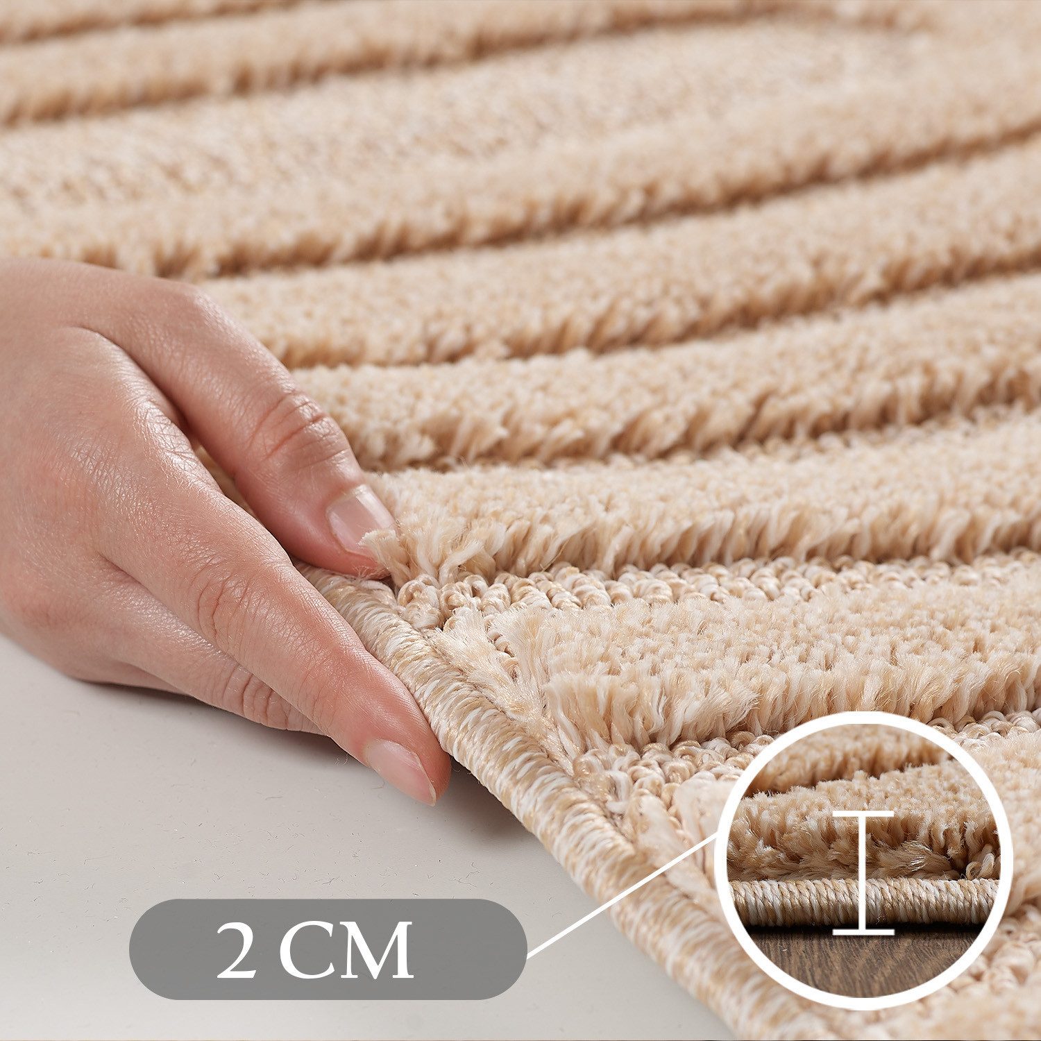 Carpettex Designteppich Skandinavischer Boho, Rund, Höhe: 8 mm, Teppich Wohnzimmer, Schlafzimmer, Gästezimmer