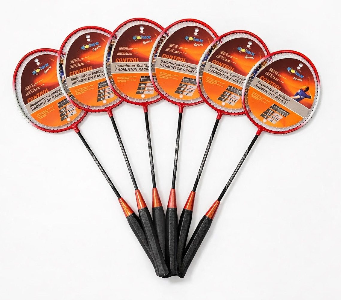 solex sports Badmintonschläger 6er Set Control, (Spar-Set, 6-tlg., 6 Schläger), 6er Set