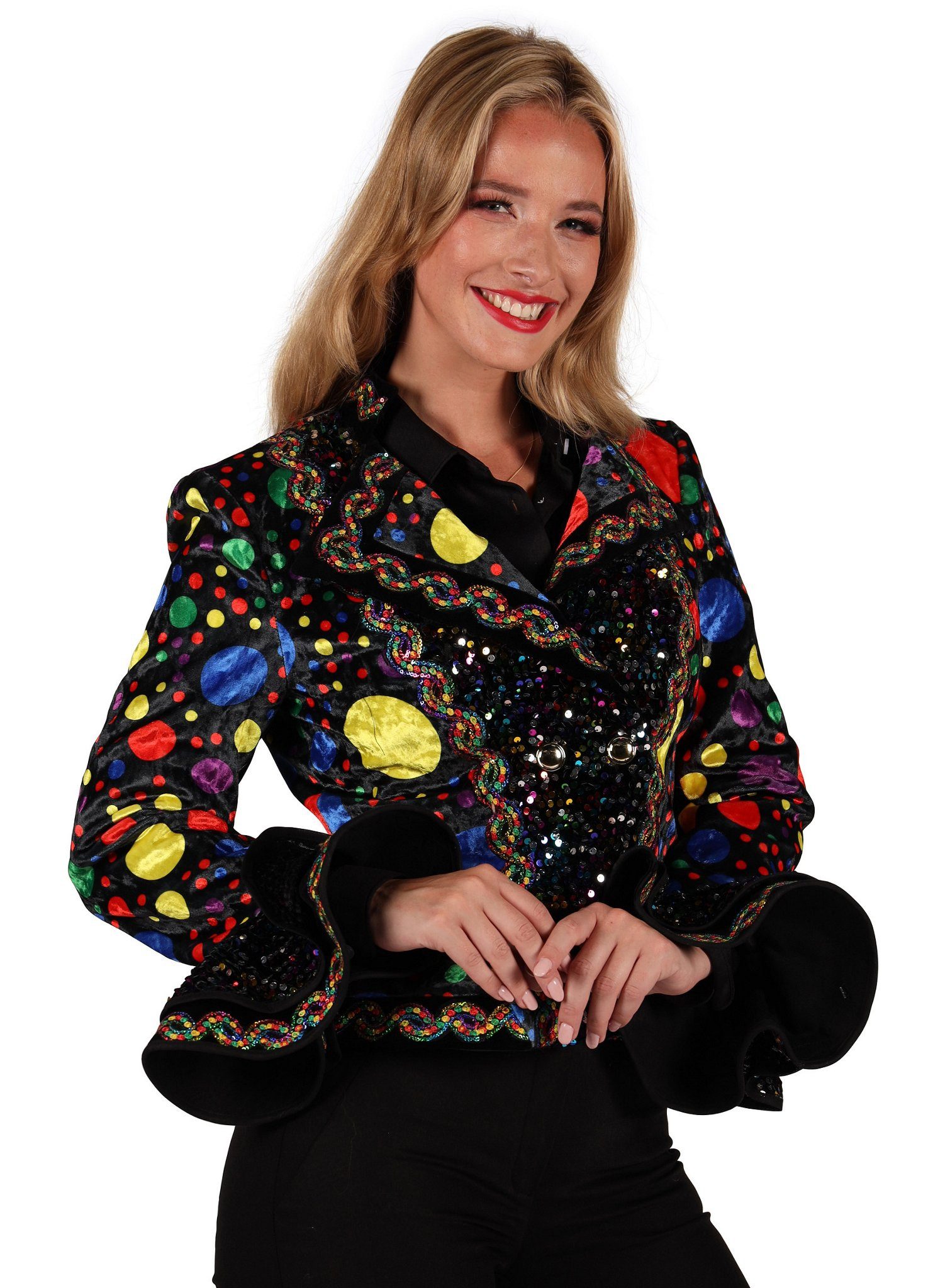 thetru Kostüm Konfetti Karnevalsjacke - Faschingskostüm Damen, Kunterbunt g günstig online kaufen