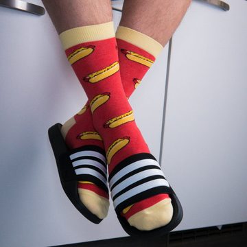 TwoSocks Freizeitsocken HotDog Socken lustige Socken Herren & Damen, Einheitsgröße
