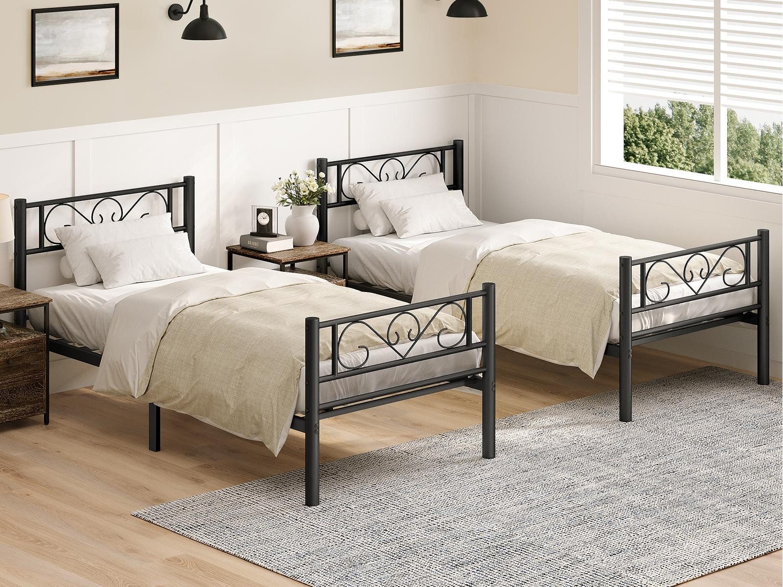 VASAGLE Bettgestell (2-tlg., 2er Set, 90 x 200 cm), aus Metall, Bettrahmen, günstig online kaufen