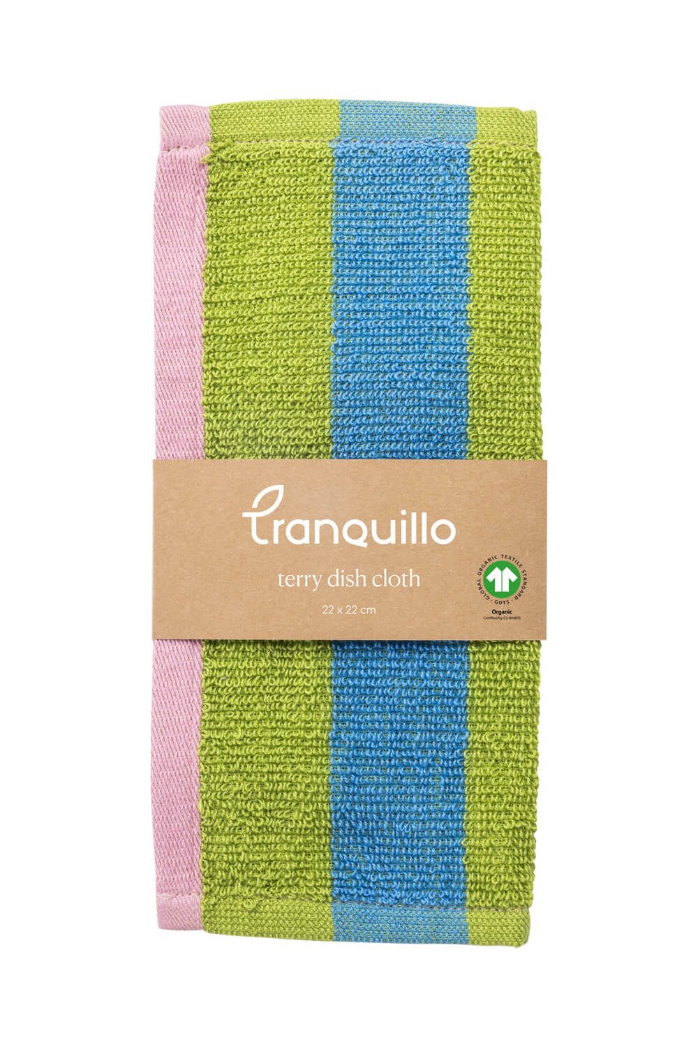 Tranquillo Spültuch Frottee-Abwaschtuch ZESTLINE 22x22 cm saugfähig, schonendes Material, aus 100 % GOTS-zertifizierter Biobaumwolle, streifenfreie Oberflächen – Bild 4 von 5