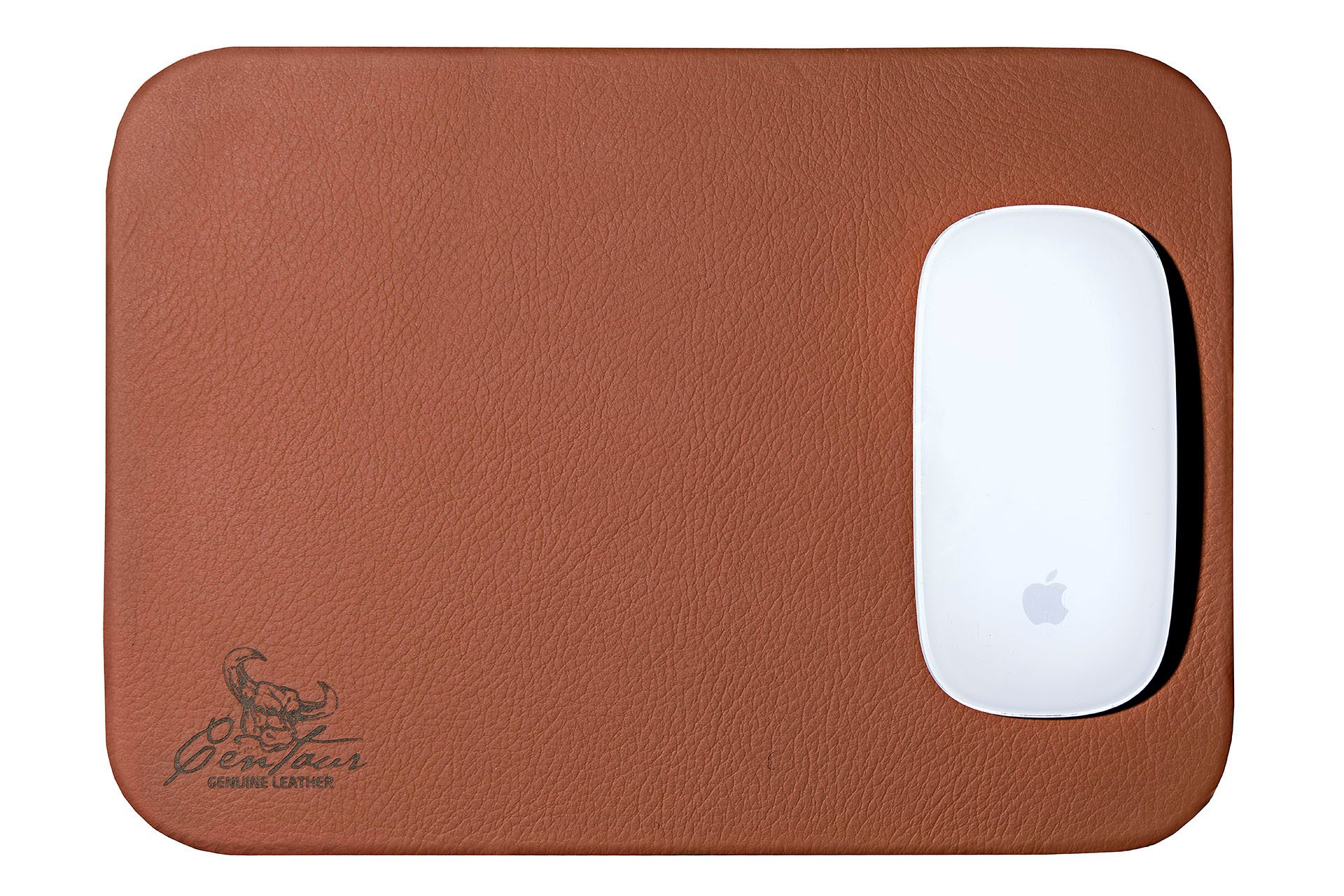 Centaur Mauspad aus echtem Leder 25x18cm Mauspad (1-St., Cognac), Hochwertiges L