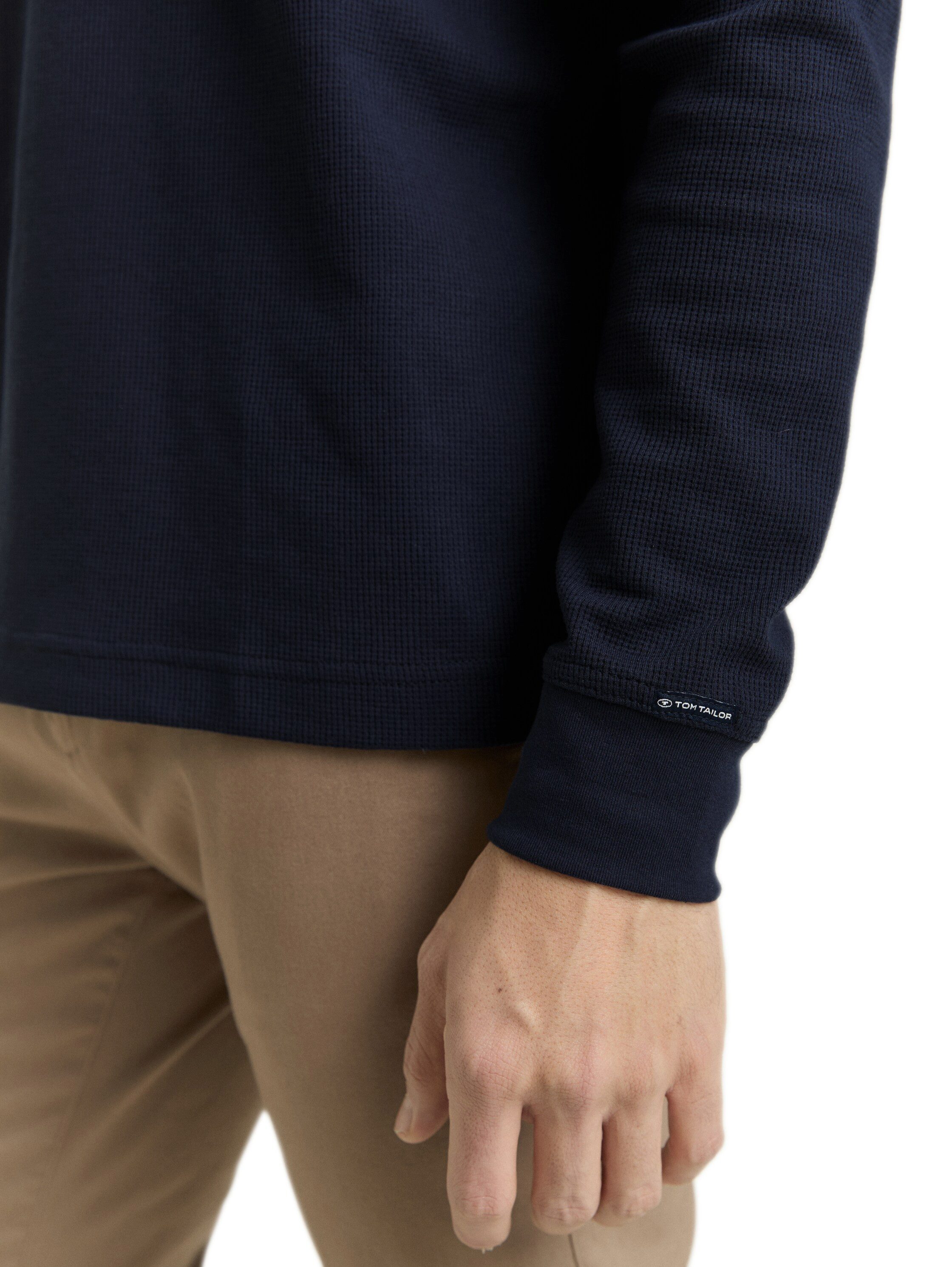 TOM TAILOR Langarm-Poloshirt mit Logo Stickerei – Bild 3 von 5