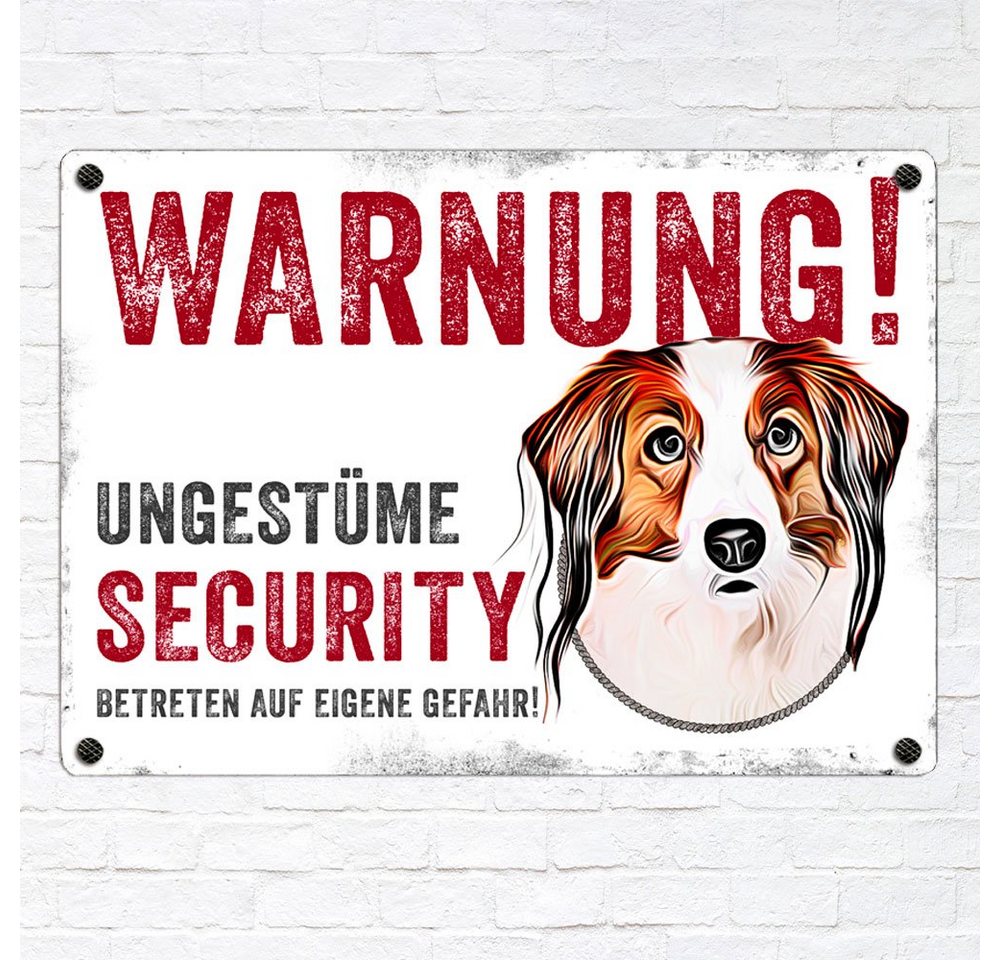 Thumbnail - Cadouri Warnschild Hundewarnschild KOOIKERHONDJE - Hinweisschild mit Hunderasse, (Metallschild mit vier vorgebohrten Löc...